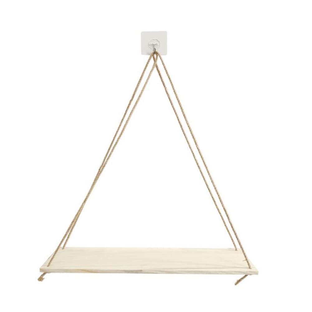 Winner Eco-Friendly Hanging Plant Shelf - Wooden Swing Rope Rack for Indoor/Outdoor Plants | Wall Mounted Flower Pot Holder, Decorative Storage Organizer for Garden, Patio & Home Decor