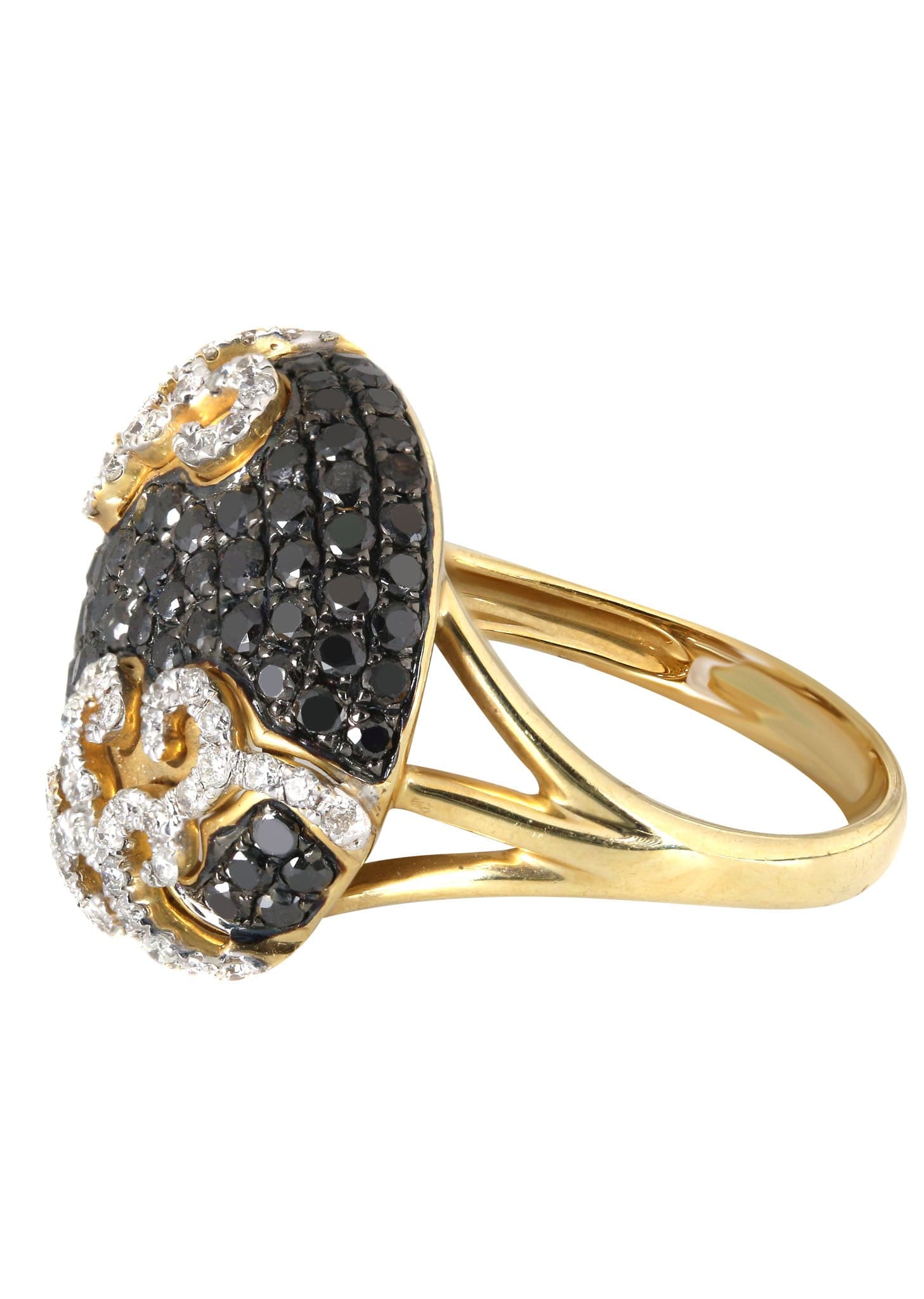 14K Gold Black Diamond Cocktail Ring for Women - 2.12 Carat Elegant Statement Jewelry - 7 Gram Luxury Party Ring - Perfect for Evening Events, Weddings & Special Occasions