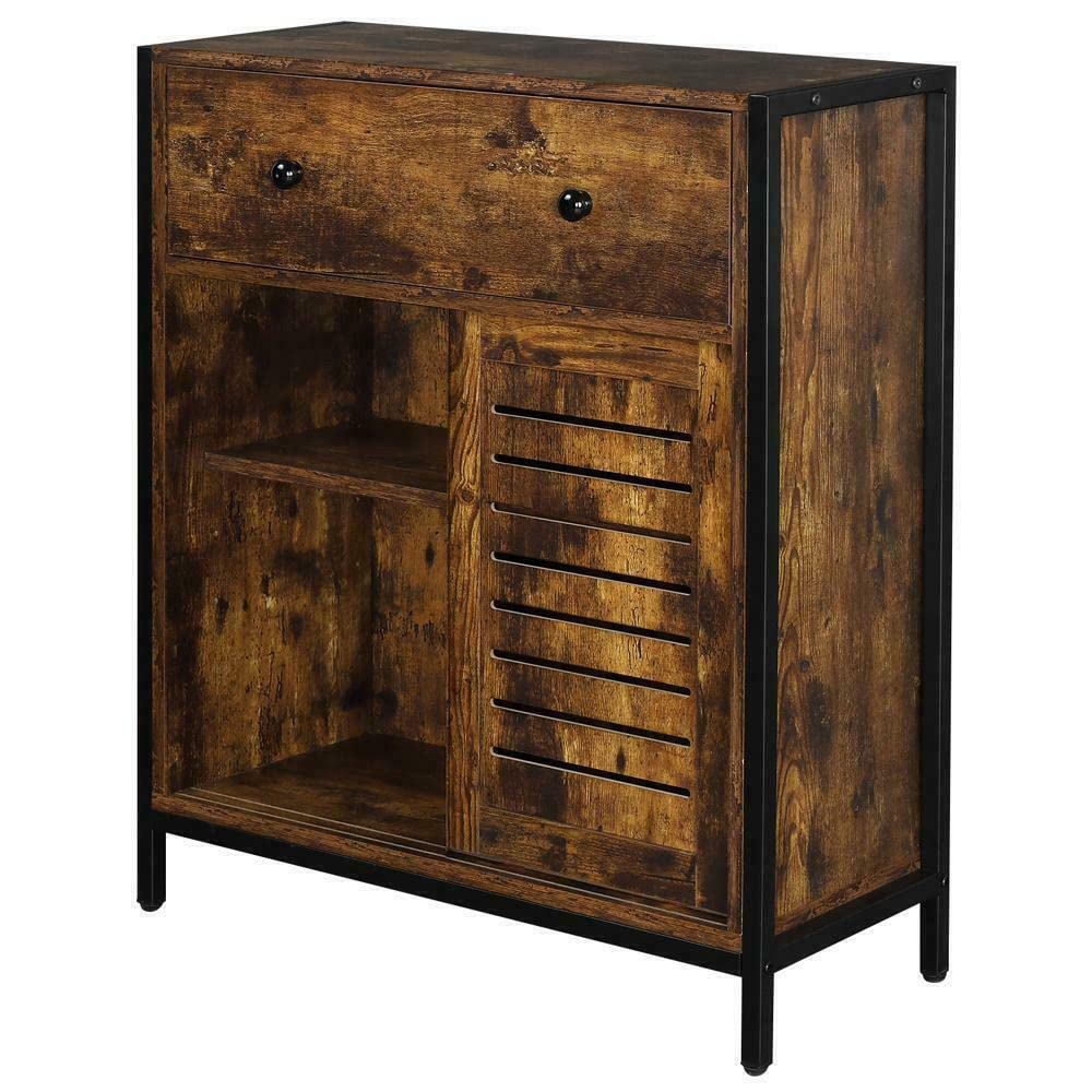 BouboboP Kitchen Pantry Storage Cabinet with Drawer & Barn Door - Modern Farmhouse Style Organizer for Dining Room, Living Room, Kitchen - Perfect for Storing Food, Dishes, and Cookware