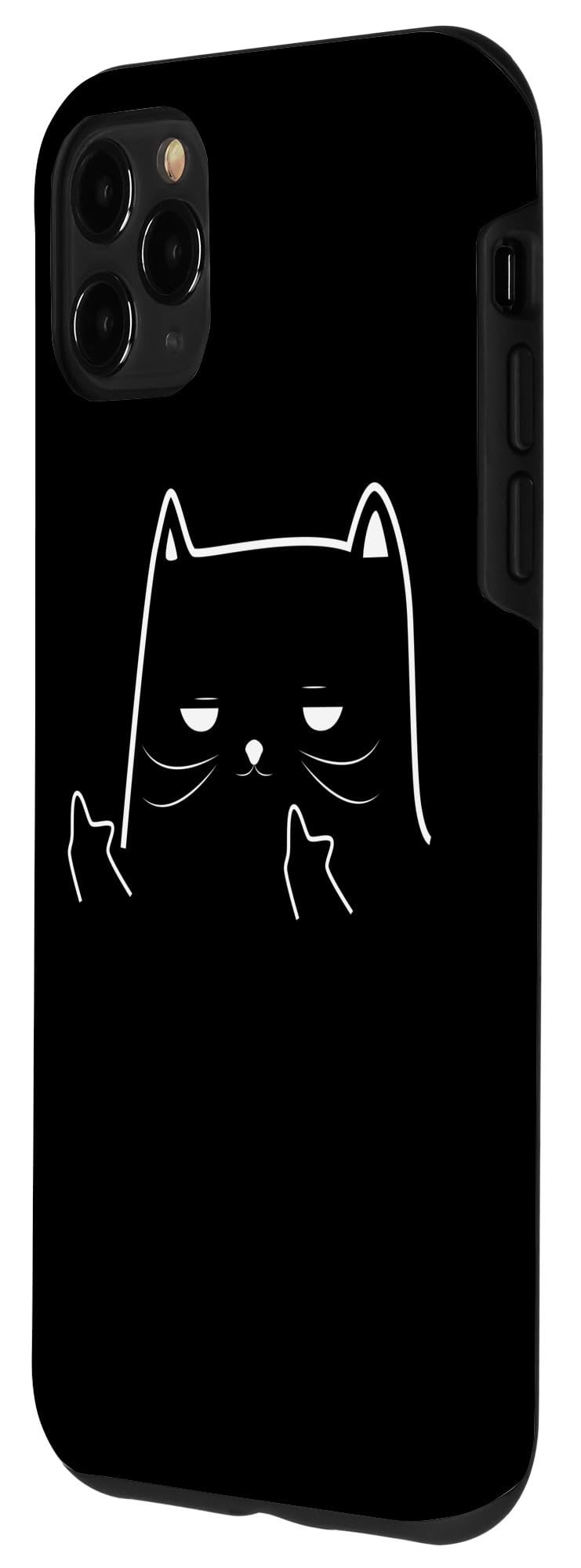 iPhone 11 Pro Max Case - Funny Cat Giving Middle Finger Design for Men & Women | Shockproof Protective Cover for Daily Use & Gifts