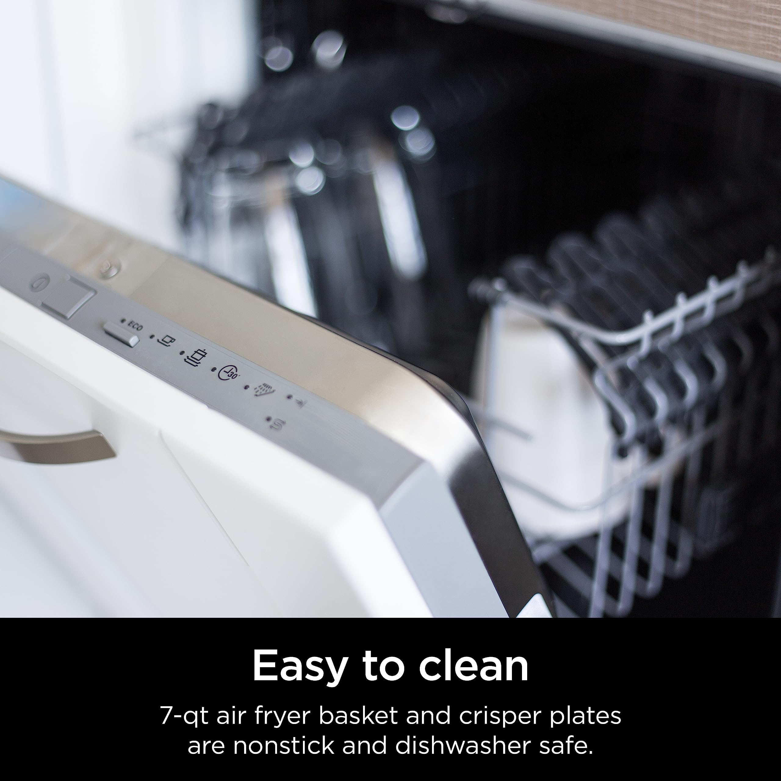 Ninja DZ071 Foodi 6-in-1 FlexBasket Air Fryer with 7-QT MegaZone & Basket Divider - Large Capacity for Family Meals, Smart Finish Technology to Cook 2 Foods 2 Ways - Air Fry, Roast, Bake, Dehydrate - Perfect for Holiday Dinners, Weeknight Meals & Healthy Cooking (Black)