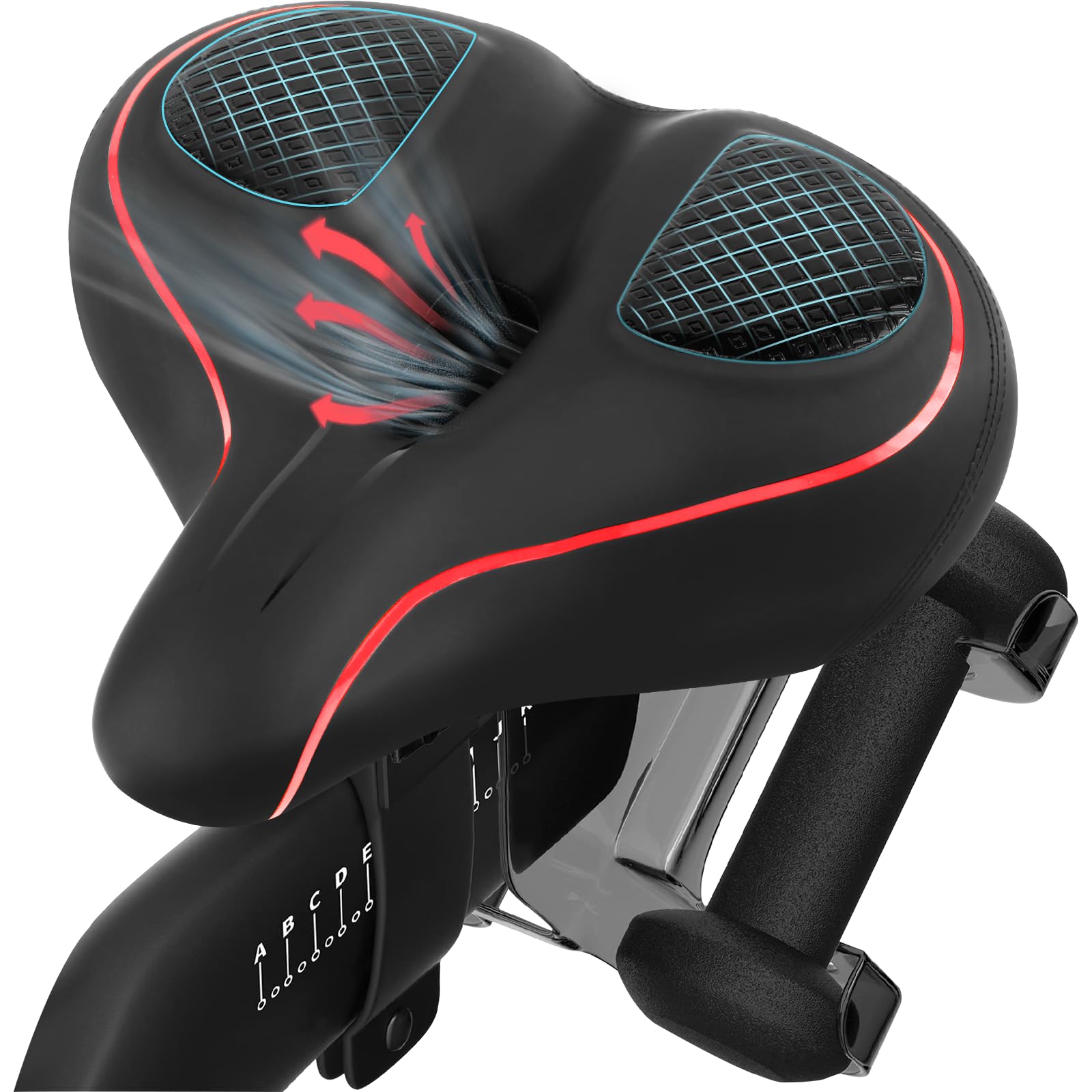 Extra Wide Comfort Bike Seat for Peloton Bike/Bike+ - Oversized Exercise Bike Seat Replacement for Road, Spin & Cruiser Bikes - Large Cushioned Saddle for Men & Women - Perfect for Indoor Cycling Workouts & Long-Distance Rides