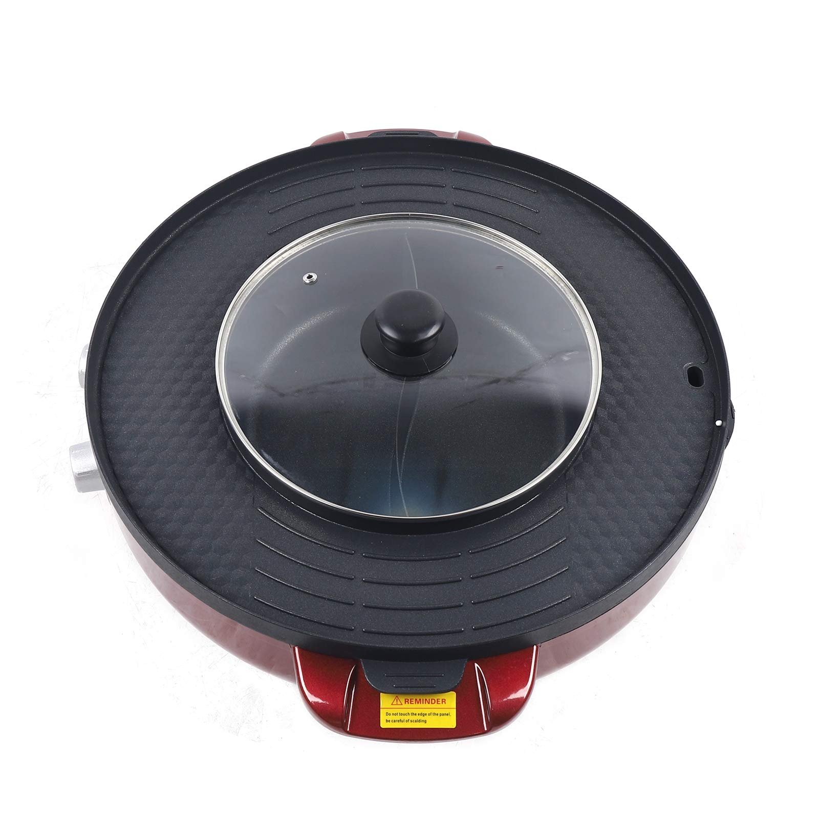 Gdrasuya10 2-in-1 Electric Smokeless Grill and Hot Pot - 2200W Dual Temperature Control Indoor BBQ & Shabu Shabu Cooker - 110V for 2-5 People - Perfect for Family Gatherings, Parties & Asian Cuisine Cooking