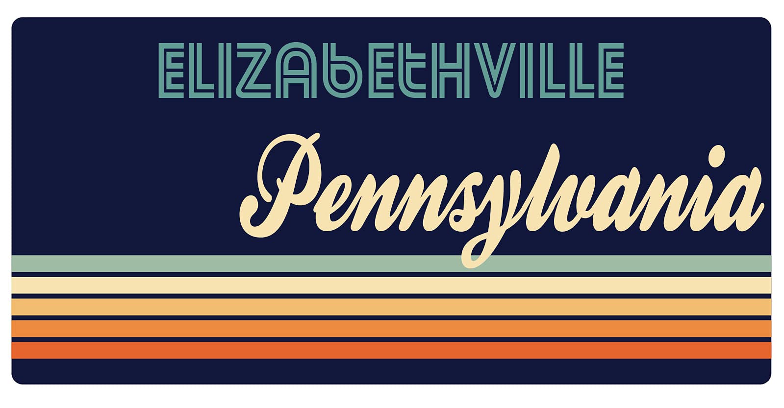 Elizabethville Pennsylvania 5 x 2.5-Inch Retro Fridge Magnet - Vintage Style Decorative Magnet for Refrigerators, Lockers & Metal Surfaces - Perfect for Home, Office & Gifts