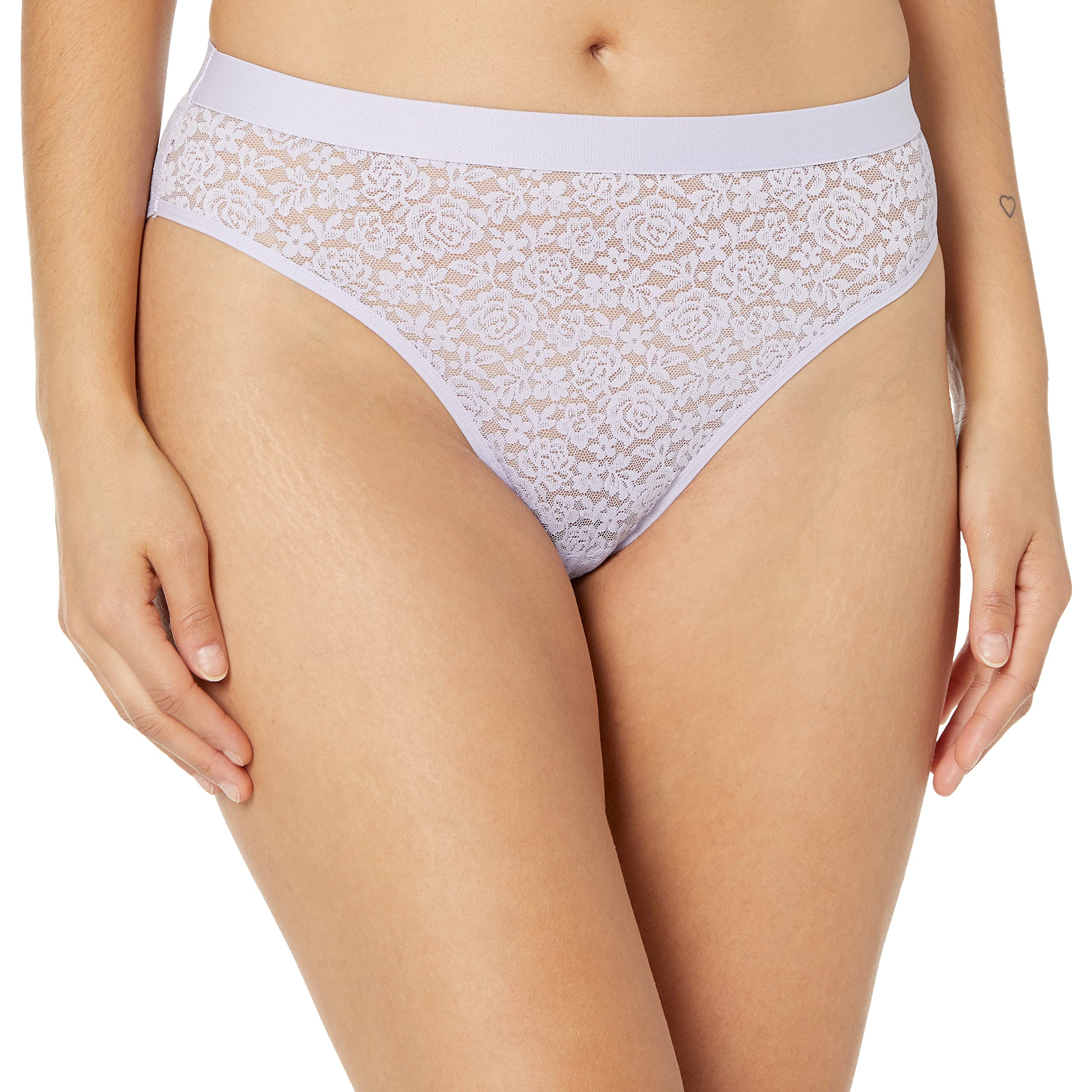 Maidenform Pure Comfort Women's Lace Trim Stretch Panties - High Leg Soft Underwear for Everyday Wear (Assorted Colors) | Perfect for Work, Date Night & Lounge Wear