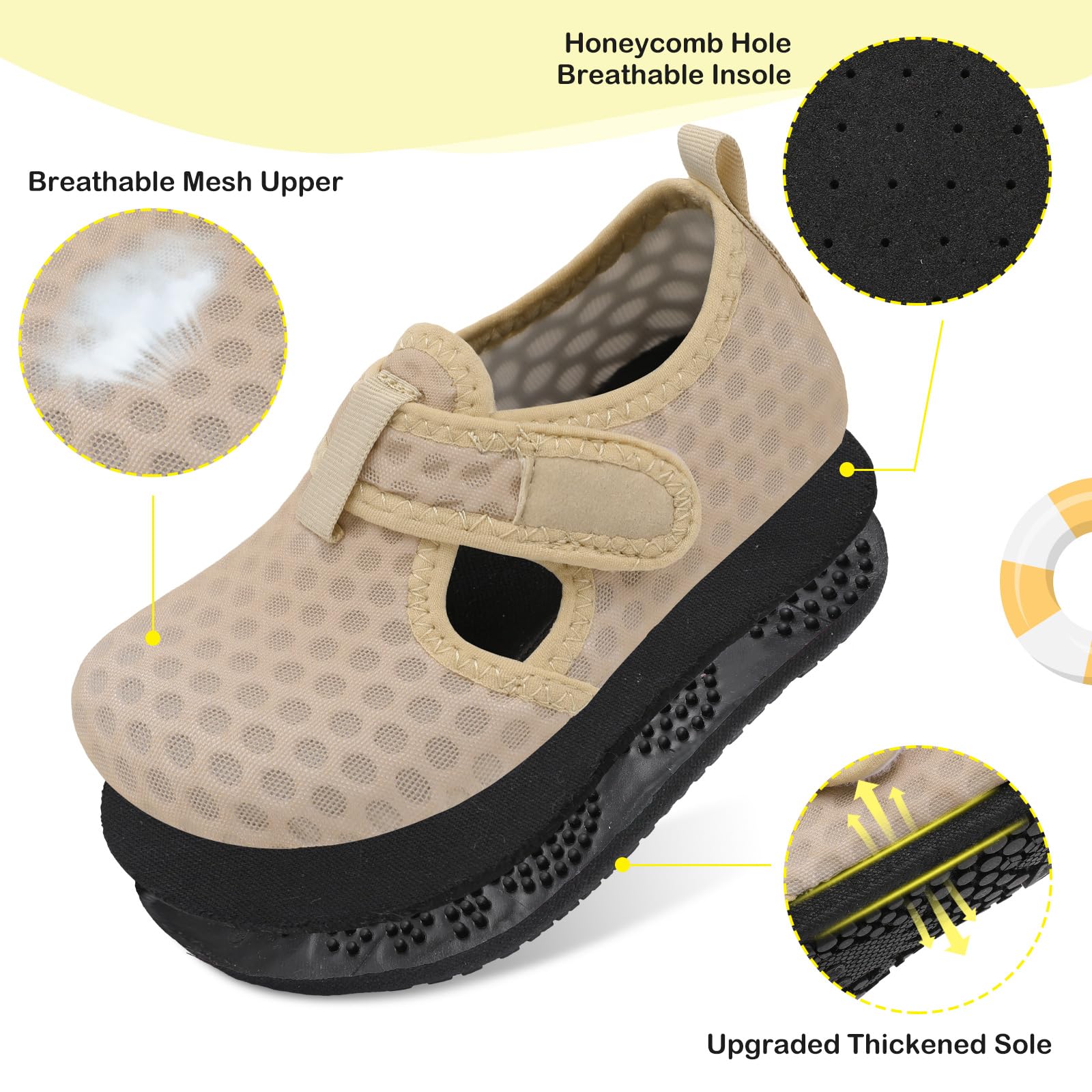 LeIsfIt Toddler Water Shoes for Girls & Boys - Non-Slip Swim Beach Shoes, Barefoot Aqua Socks for Kids - Perfect for Pool, Beach, Water Parks & Outdoor Activities
