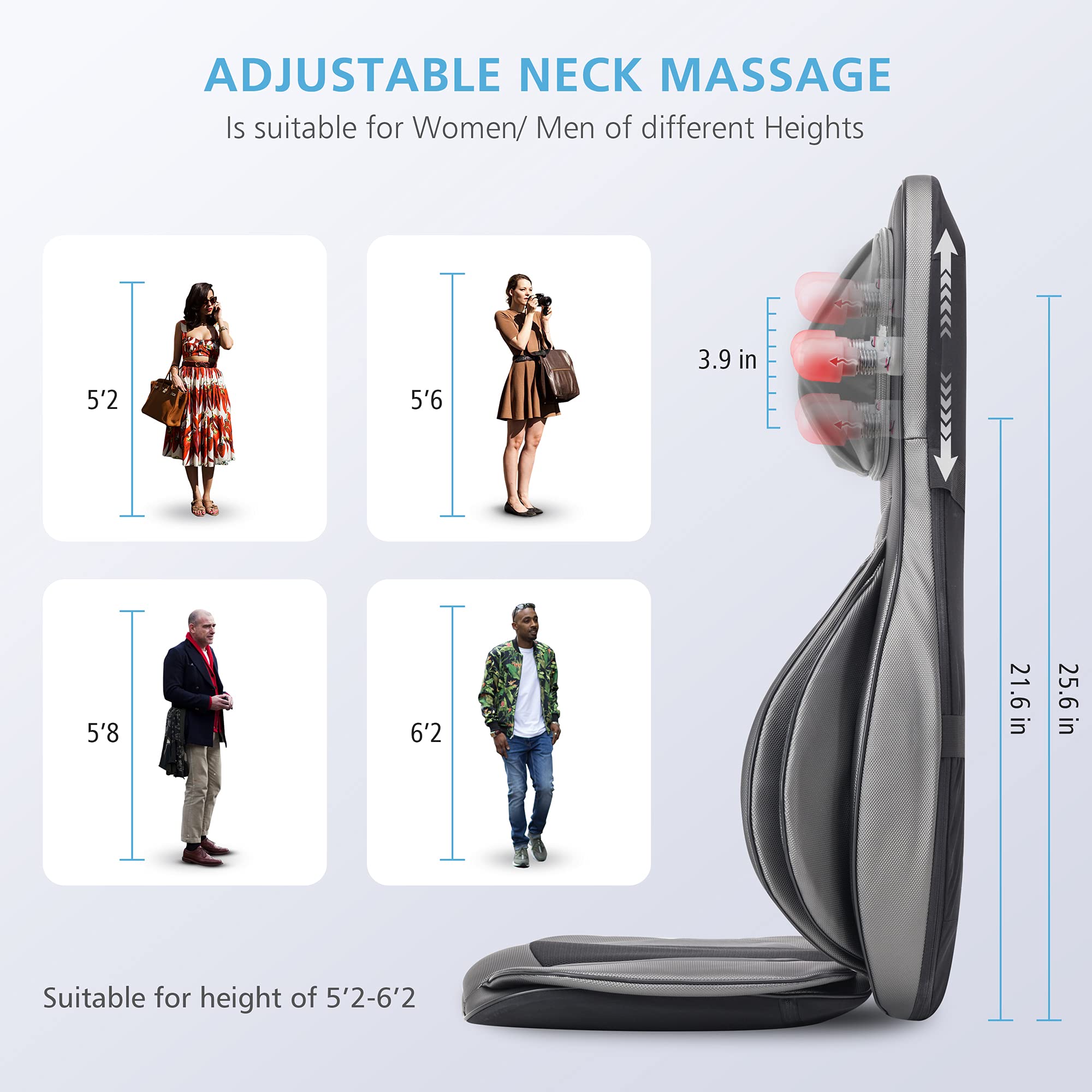 COMFIER 2 in 1 Shiatsu Foot Massager Machine with Heat & Ottoman Foot Rest - Kneading, Vibration, Compression Massage for Feet, Ankles, Calves & Legs - Relieve Tired Muscles for Home, Office & Relaxation