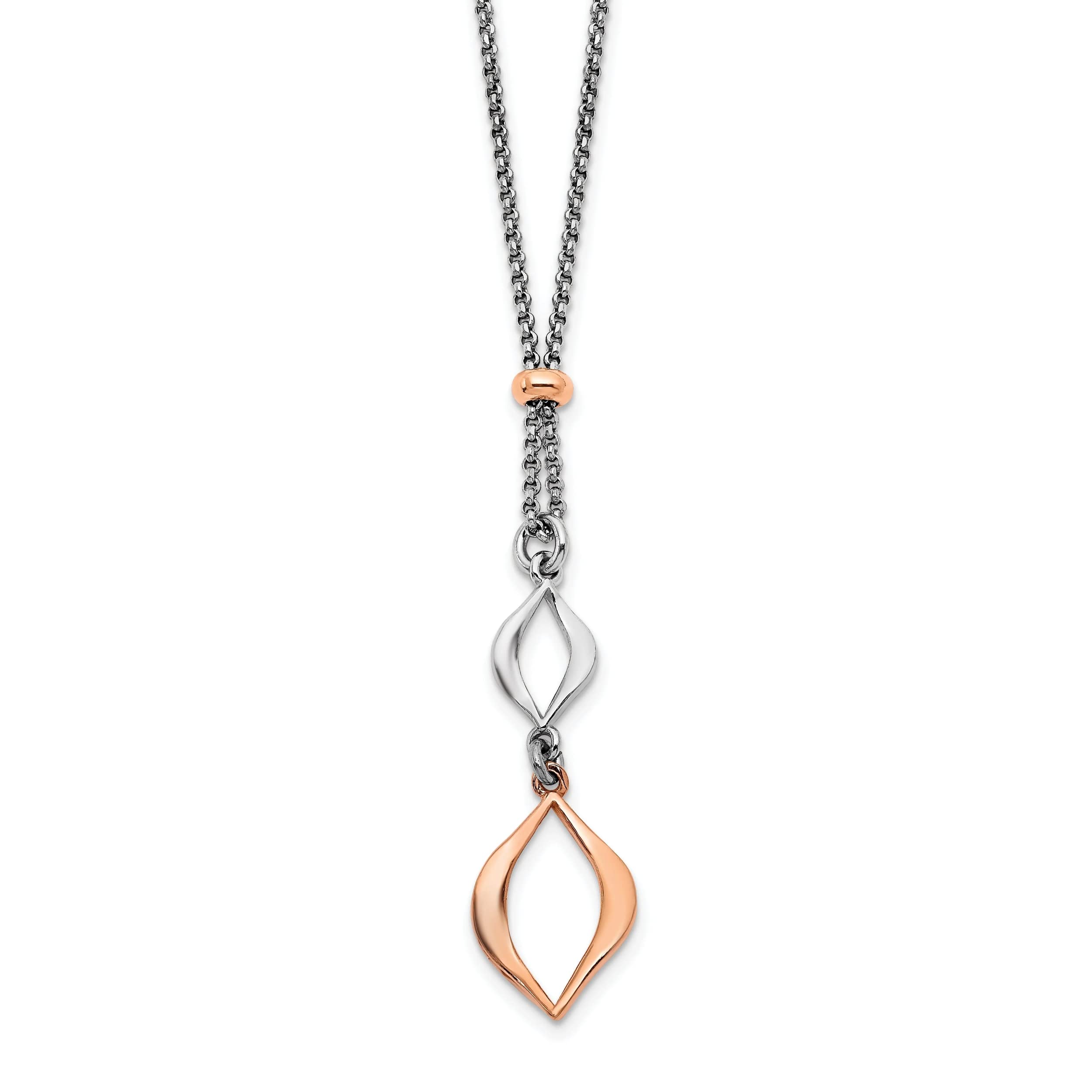 Elegant Sterling Silver & Rose Gold Plated Necklace for Women - Perfect for Weddings, Parties & Everyday Wear