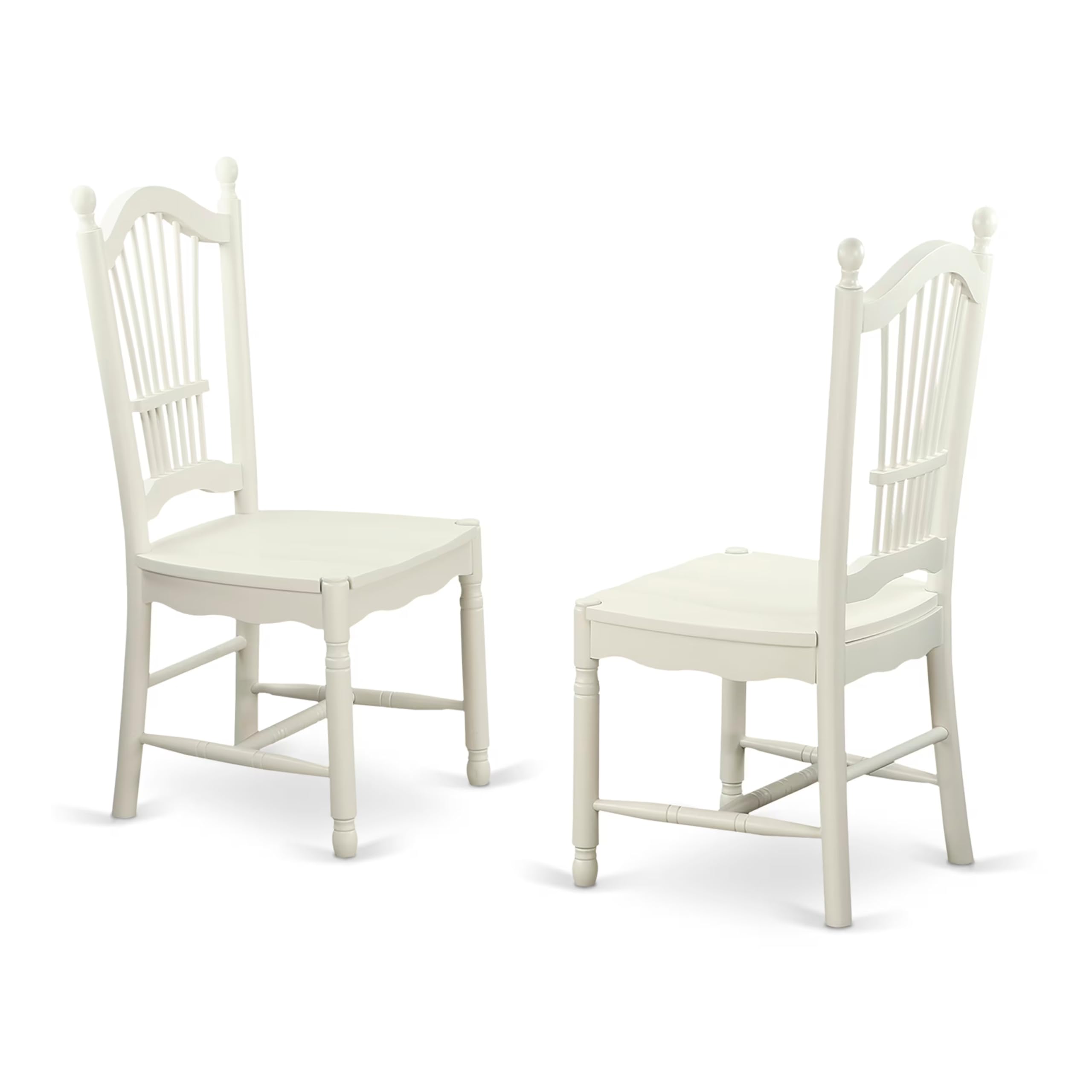 East West Furniture CADO5-LWH-W 5-Piece Dining Set with Rectangle Table & 4 Chairs, 36x60 Inch, Linen White - Perfect for Small Kitchen, Breakfast Nook, and Apartment Dining Areas
