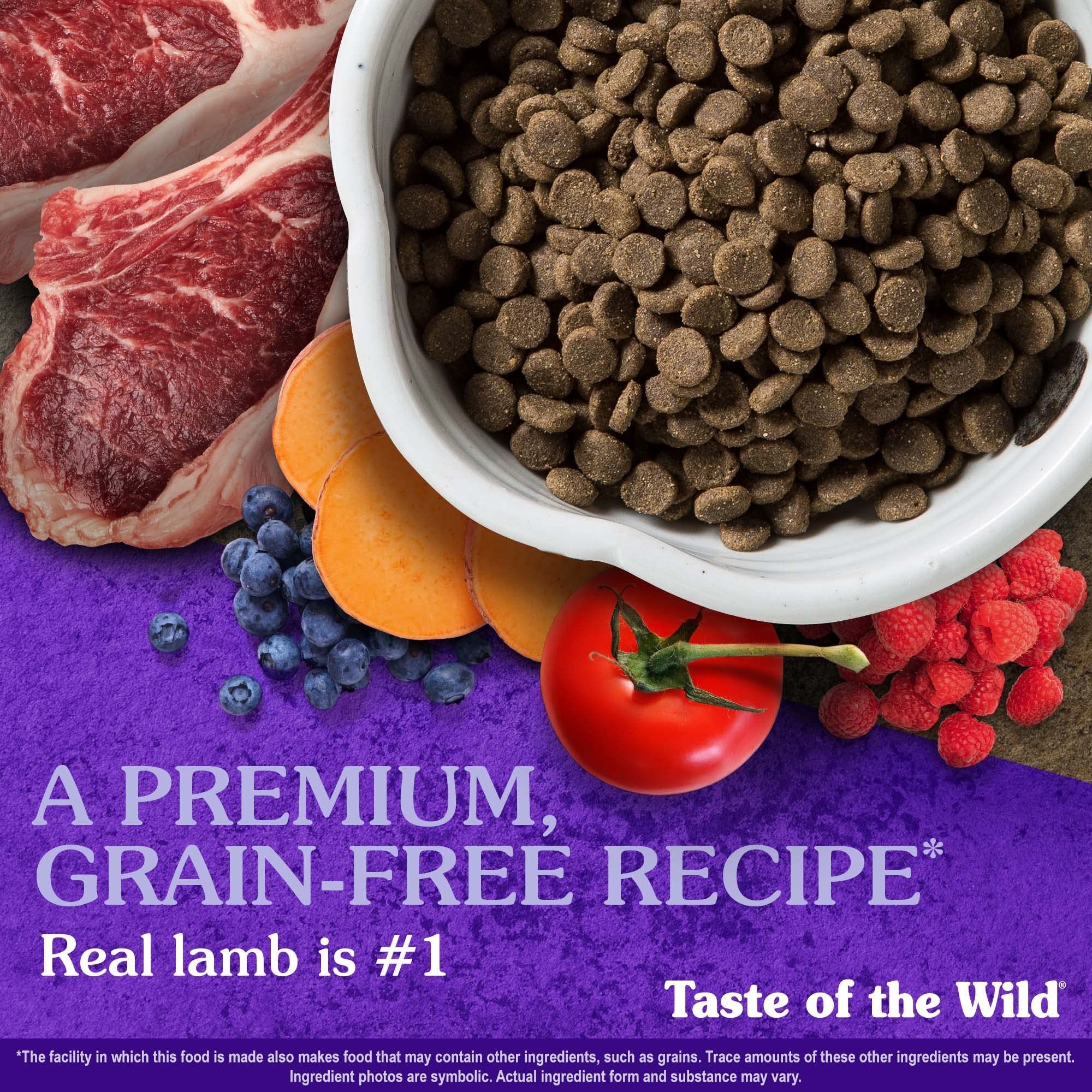 Taste of the Wild Sierra Mountain Grain-Free Dry Dog Food with Roasted Lamb - High Protein, All Life Stages, 28lb - Made with Real Lamb, Probiotics & Guaranteed Nutrients - Perfect for Active Dogs & Outdoor Adventures