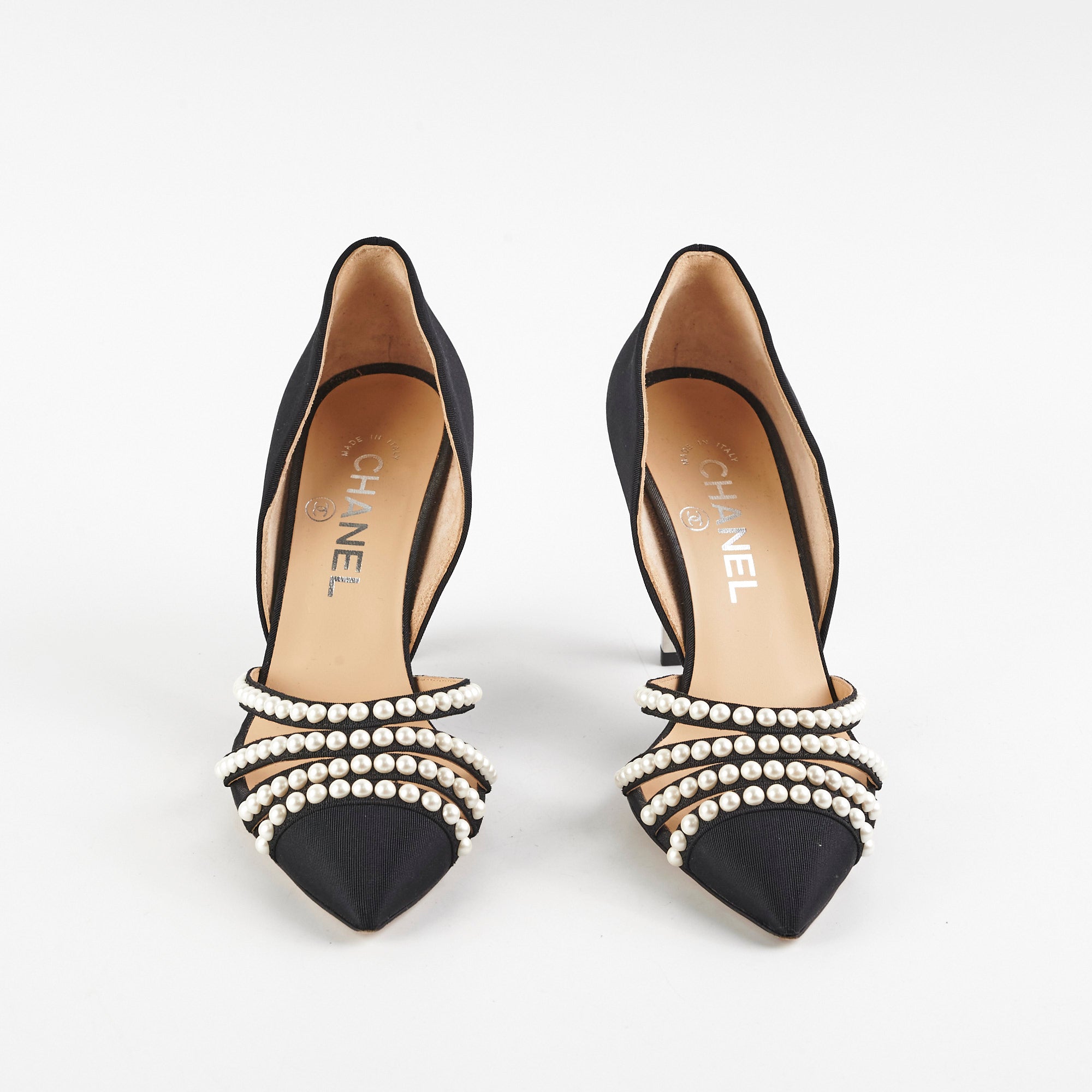 Chanel Black Pearl Heels Women's Size 36 - Luxury High Heel Pumps for Evening Parties, Weddings & Formal Events