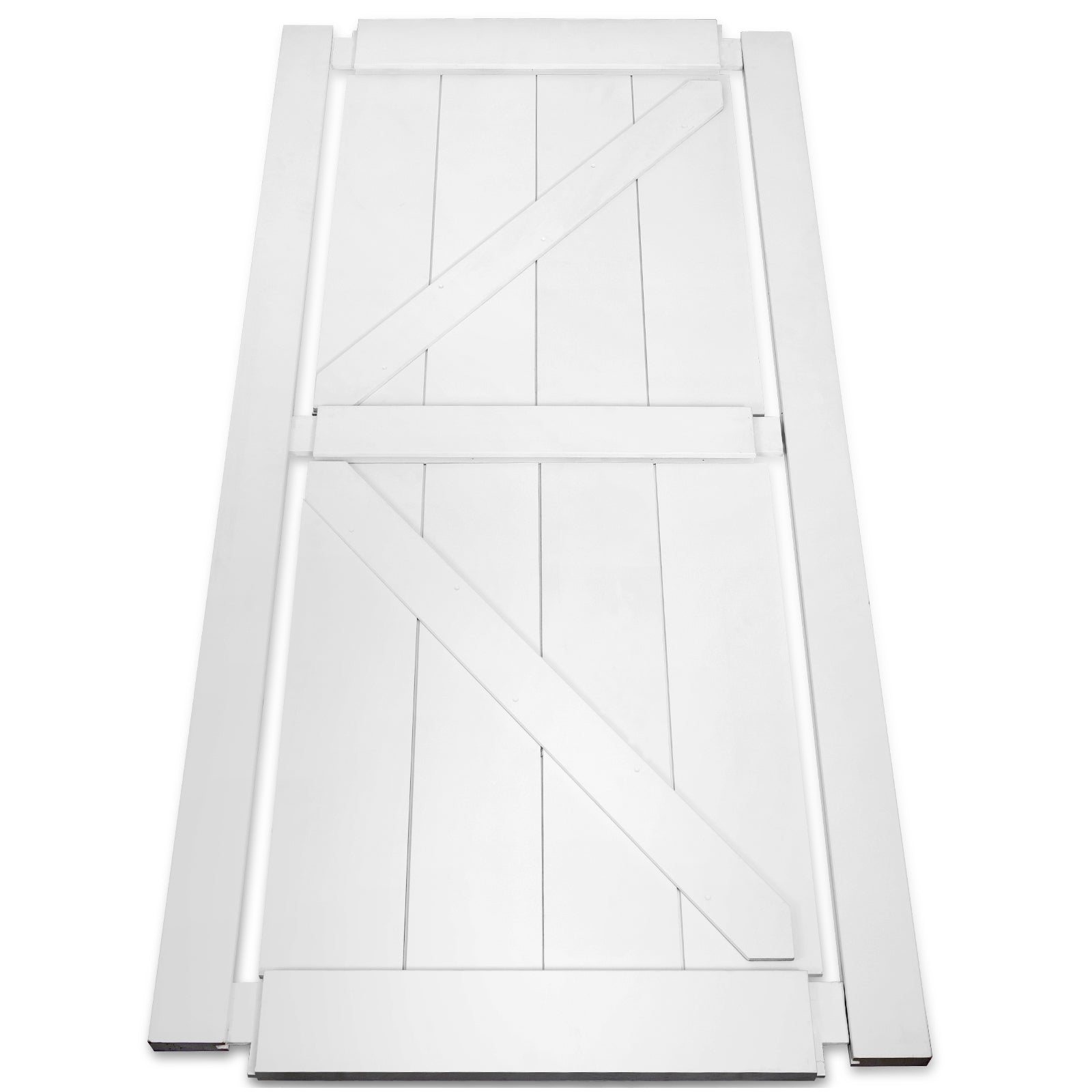 24' x 84' K-Style Primed Interior Barn Door Slab with 6.6FT Sliding Hardware Kit - Adjustable Floor Guide & Pull Handle - Unfinished DIY Panel Door for Modern Homes - Moisture Resistant - Perfect for Bedrooms, Closets, and Room Dividers