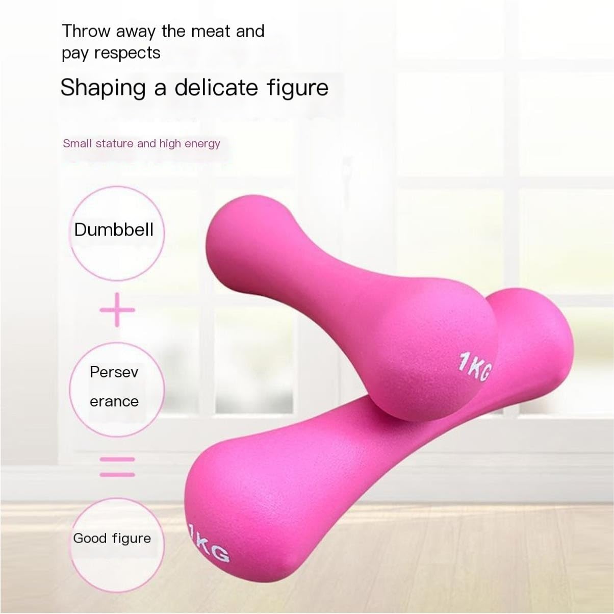 Home Fitness Dumbbells for Women - Bone Shaped Dumbbells for Arm Toning, Jump Rope Exercises & Yoga - Lightweight Workout Weights for Home Gym, Strength Training & Weight Loss