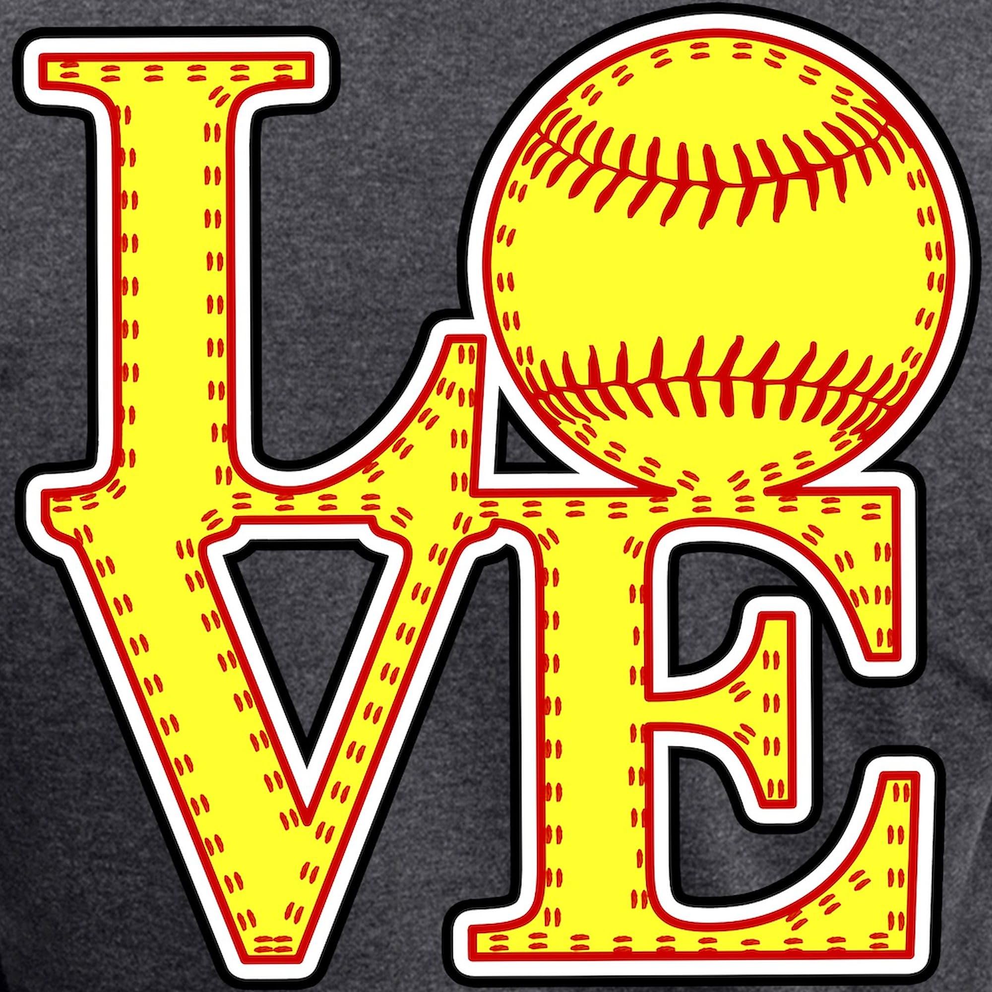 Softball Lover Women's Charcoal Pajama Set - Cute Stitched Print Sleepwear for Women | Perfect for Game Nights, Sleepovers & Softball Team Gifts
