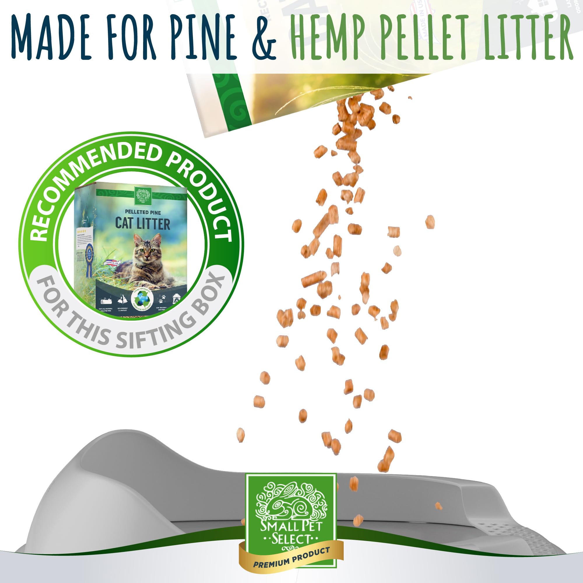 Premium Sifting Cat Litter Box with Scoop & Pee Pads - Easy Clean for Cats & Small Pets at Home