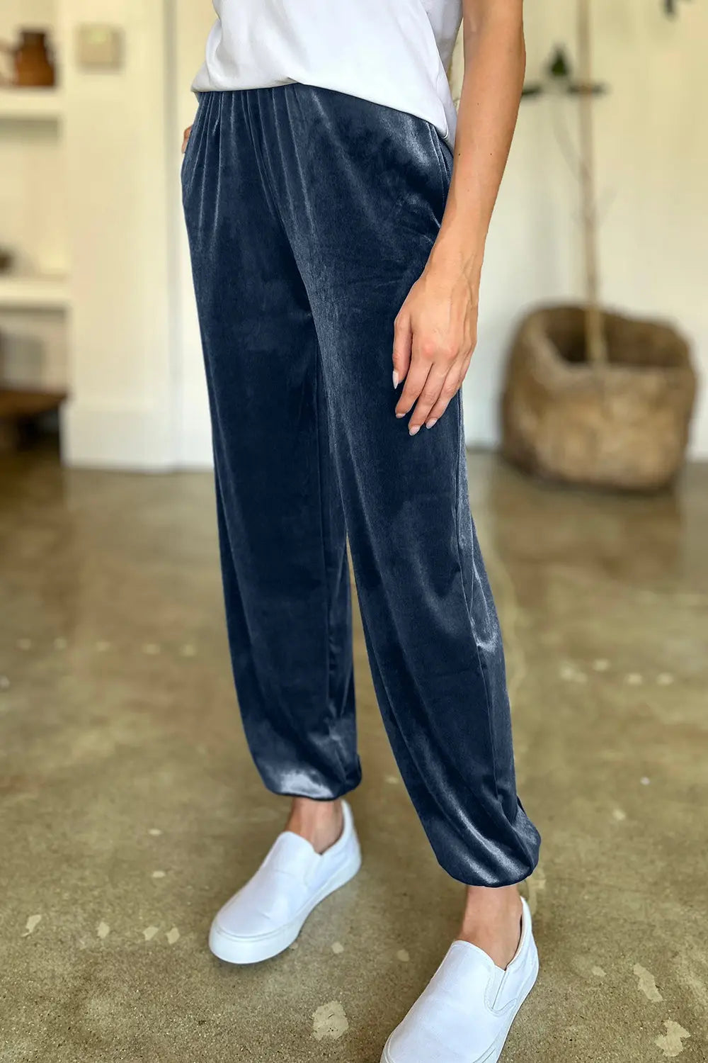Comfortable Stretch Pocketed Elastic Waist Joggers for Women - Soft Lounge Pants for Running, Yoga & Casual Wear
