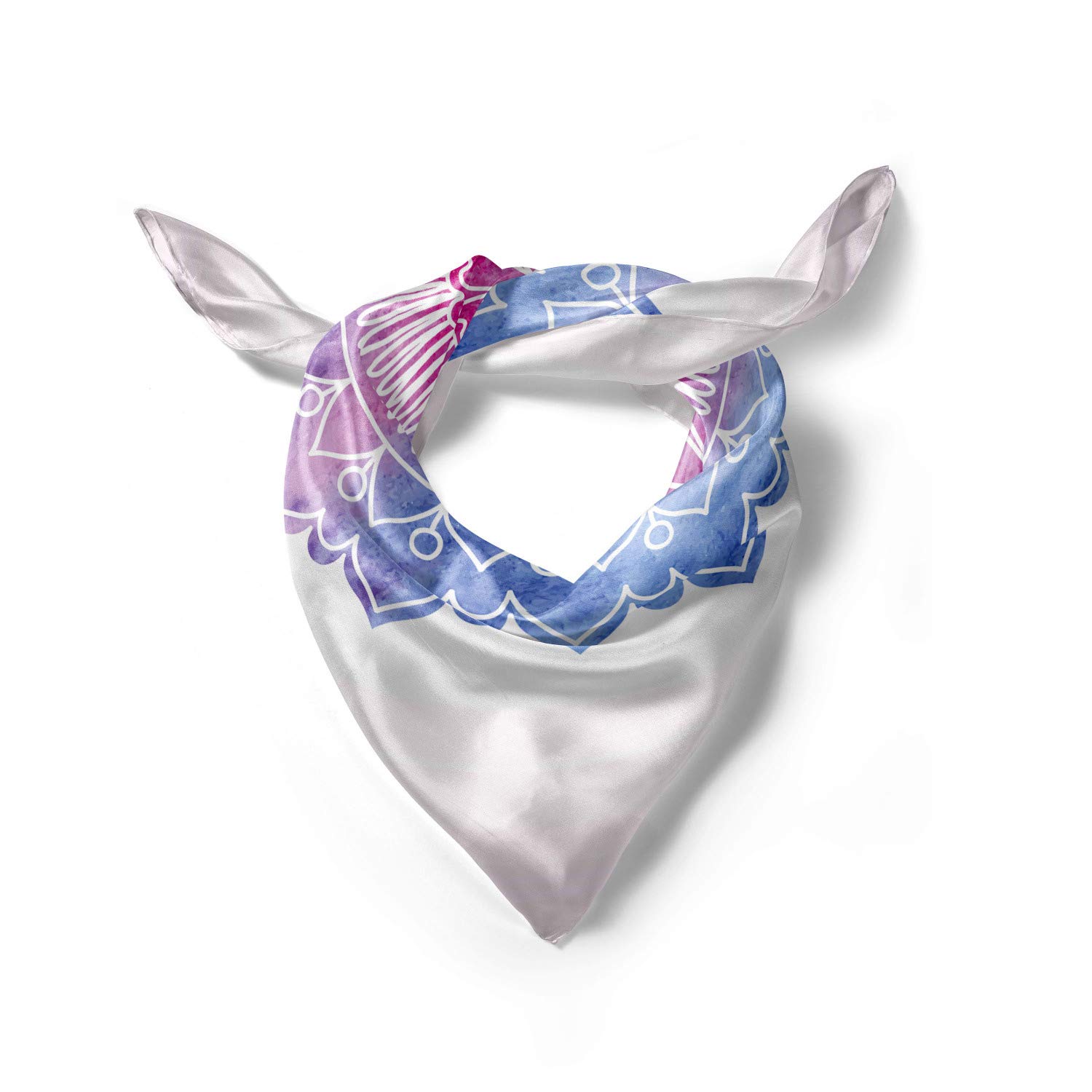 Ambesonne Leaf Head Scarf - Bohemian Blossom Watercolor Print Hair Wrap for Women - Perfect for Beach, Yoga, and Summer Fashion Accessories