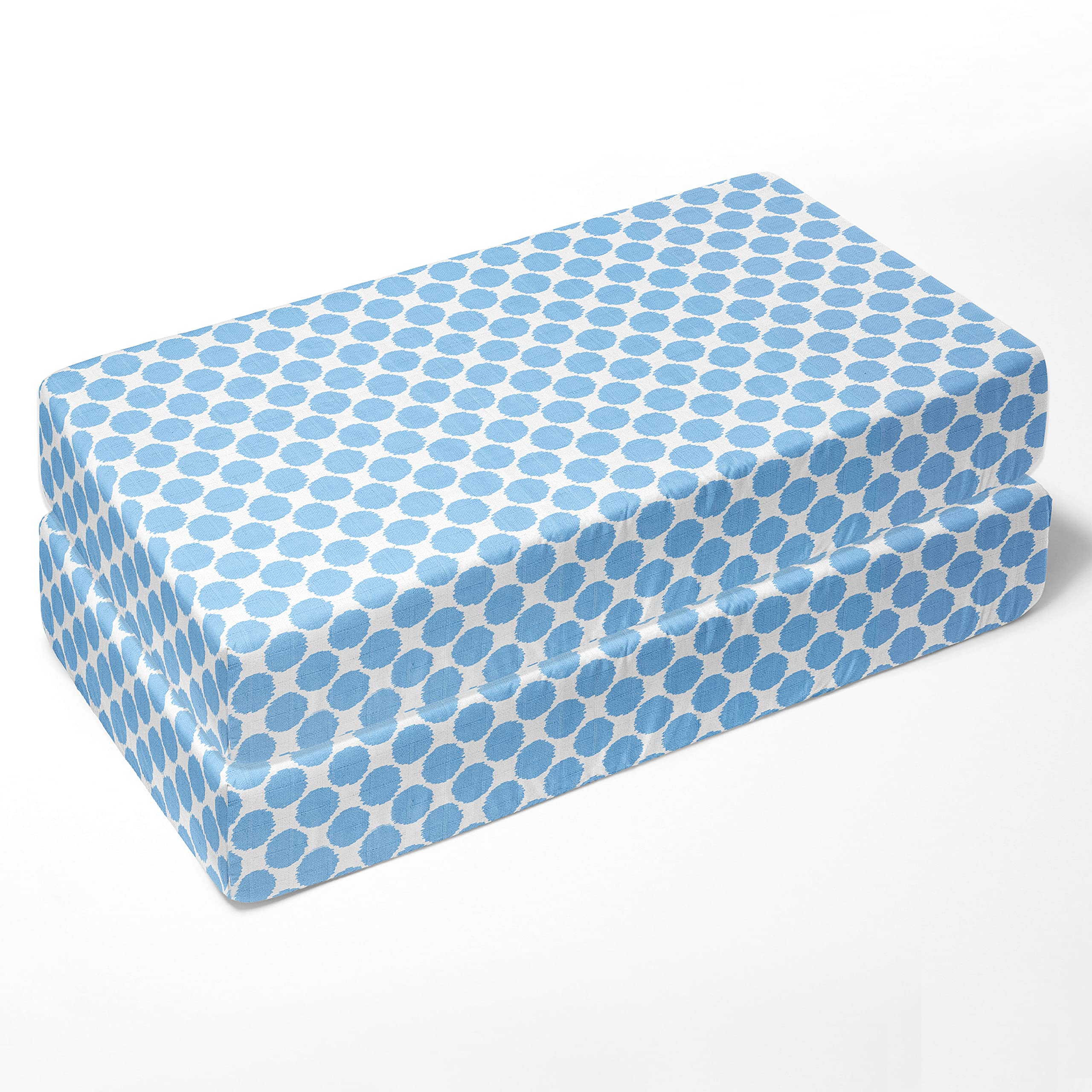 Bacati 2-Pack 100% Cotton Muslin Baby Crib Sheets - Super Soft, Breathable Fitted Crib Sheets for Boys, Fits Standard 28