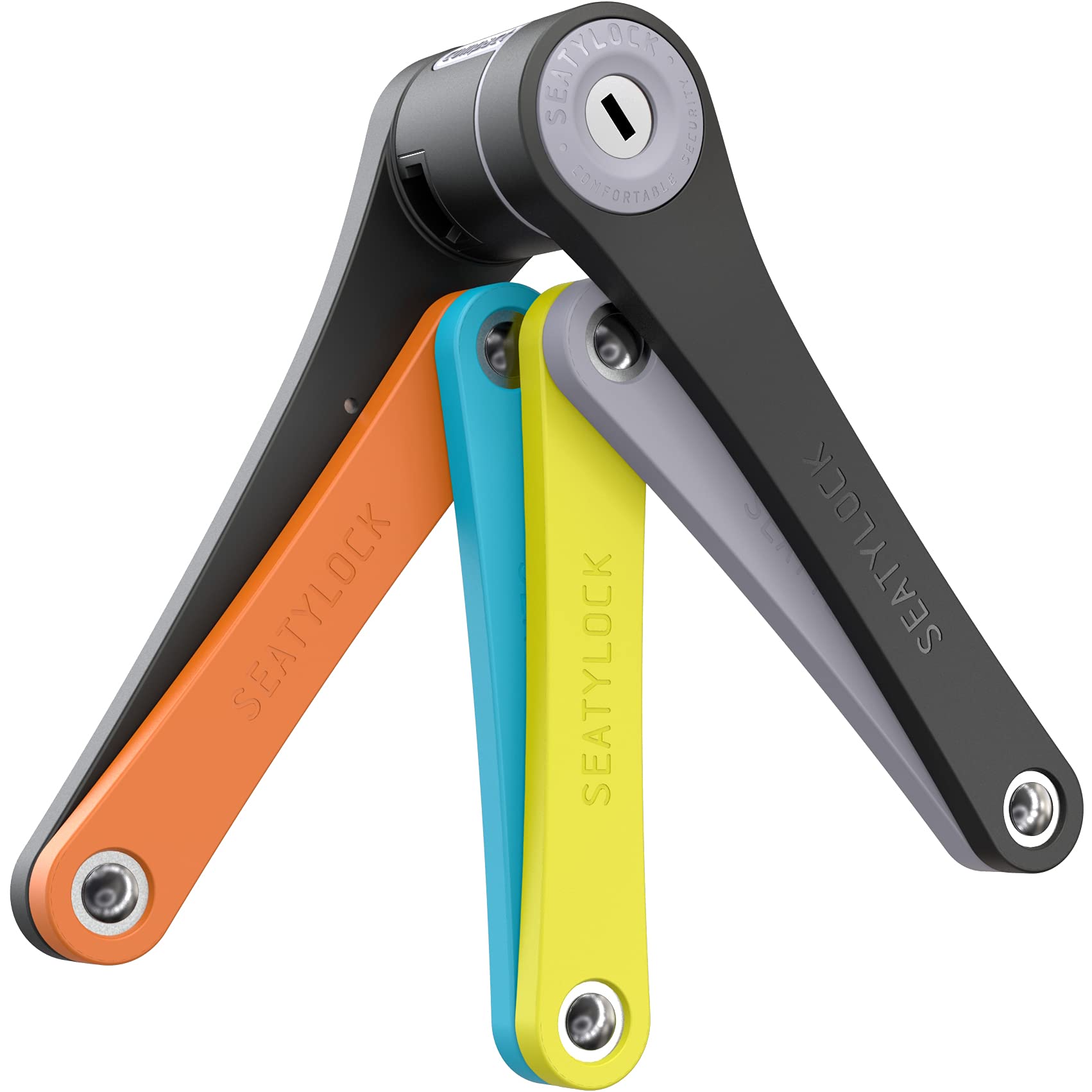 FoldyLock Compact Folding Bike Lock - Award-Winning Patented Lightweight High Security Bicycle Lock - Heavy Duty Anti-Theft Smart Secure Guard with Keys & Case for Bikes, Scooters, E-Bikes - Perfect for Urban Commuting, Travel & Outdoor Adventures