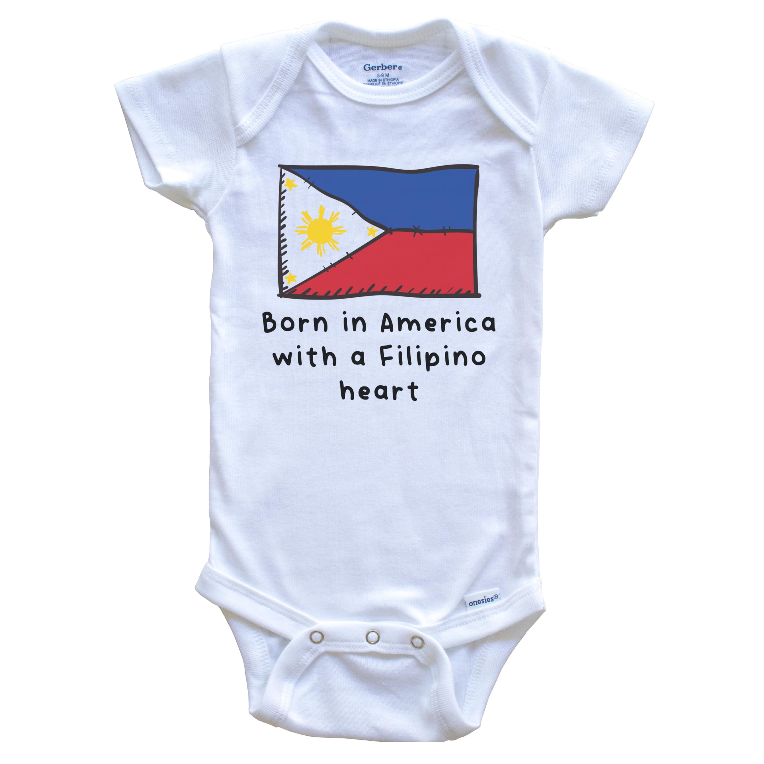 Philippines Flag Baby Bodysuit - Cute One Piece Infant Outfit for Boys & Girls | Filipino Pride, American Made | Perfect for Cultural Events, Family Photos & Holidays