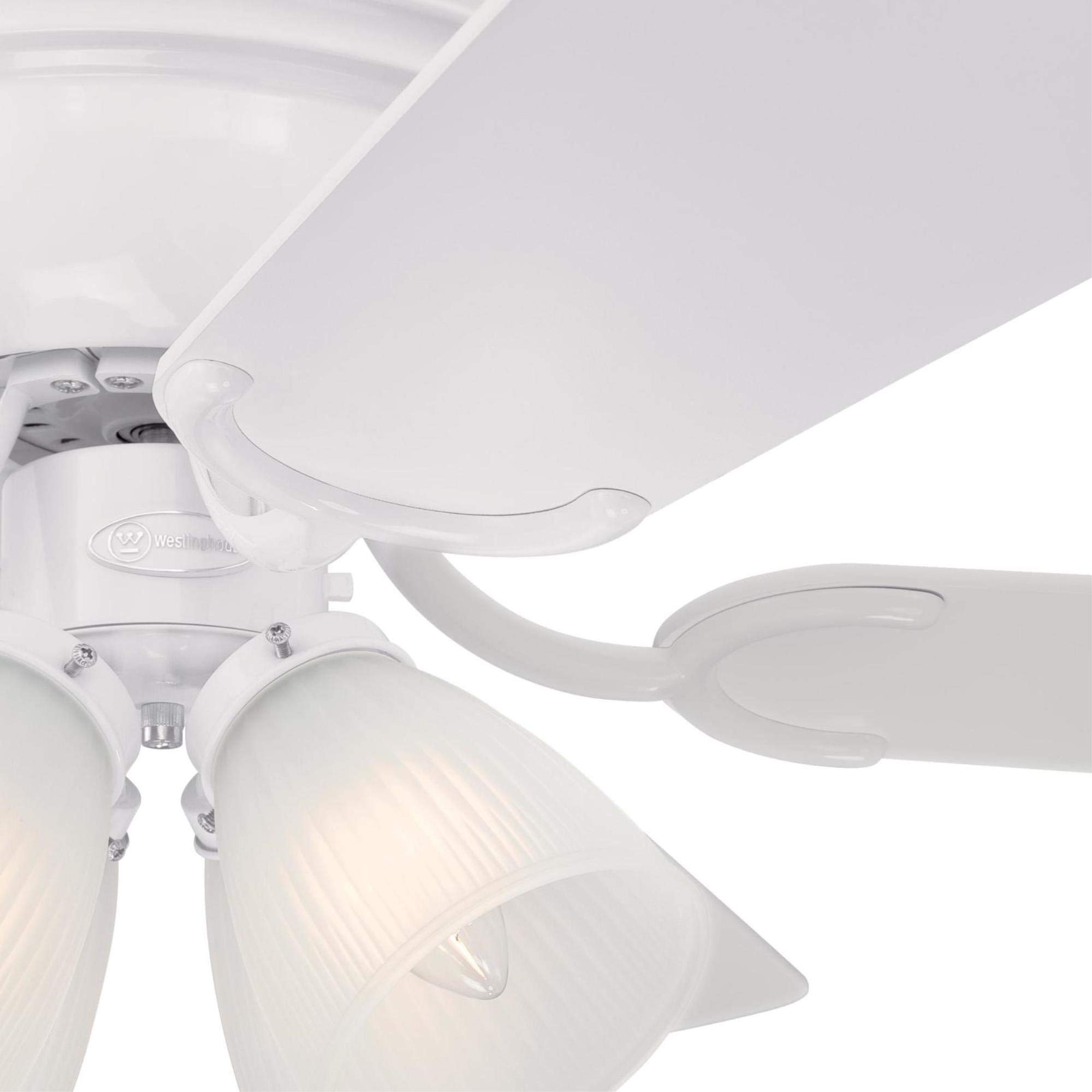 Westinghouse 7232300 CONTEMPRA IV 52 Inch Indoor Ceiling Fan with LED Light Kit, White - Perfect for Living Room, Bedroom, and Home Office Cooling & Lighting