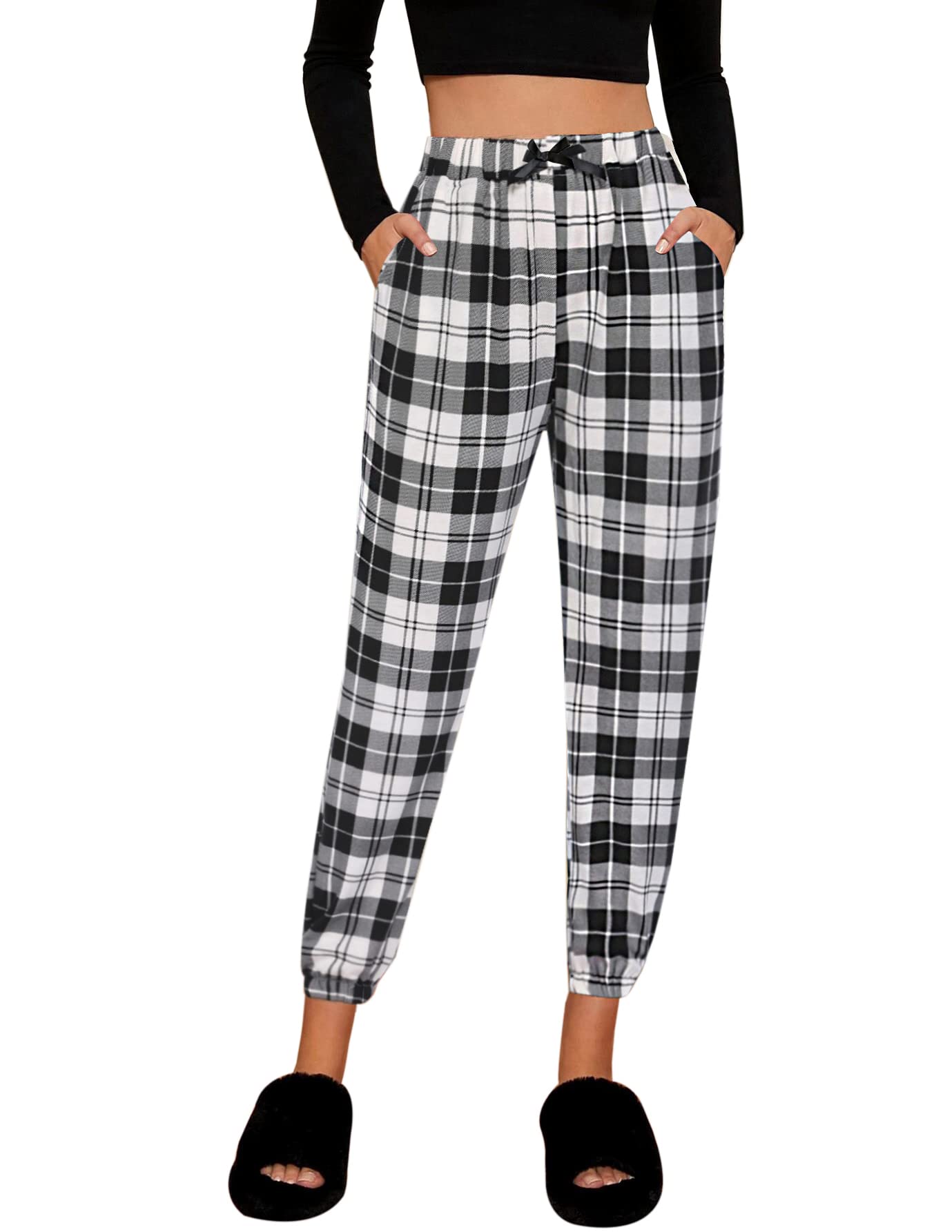 Ekouaer Women's Soft Lounge Pants - Comfortable Sleepwear Joggers with Pockets for Relaxing at Home, Yoga & Travel | Casual Pajama Bottoms