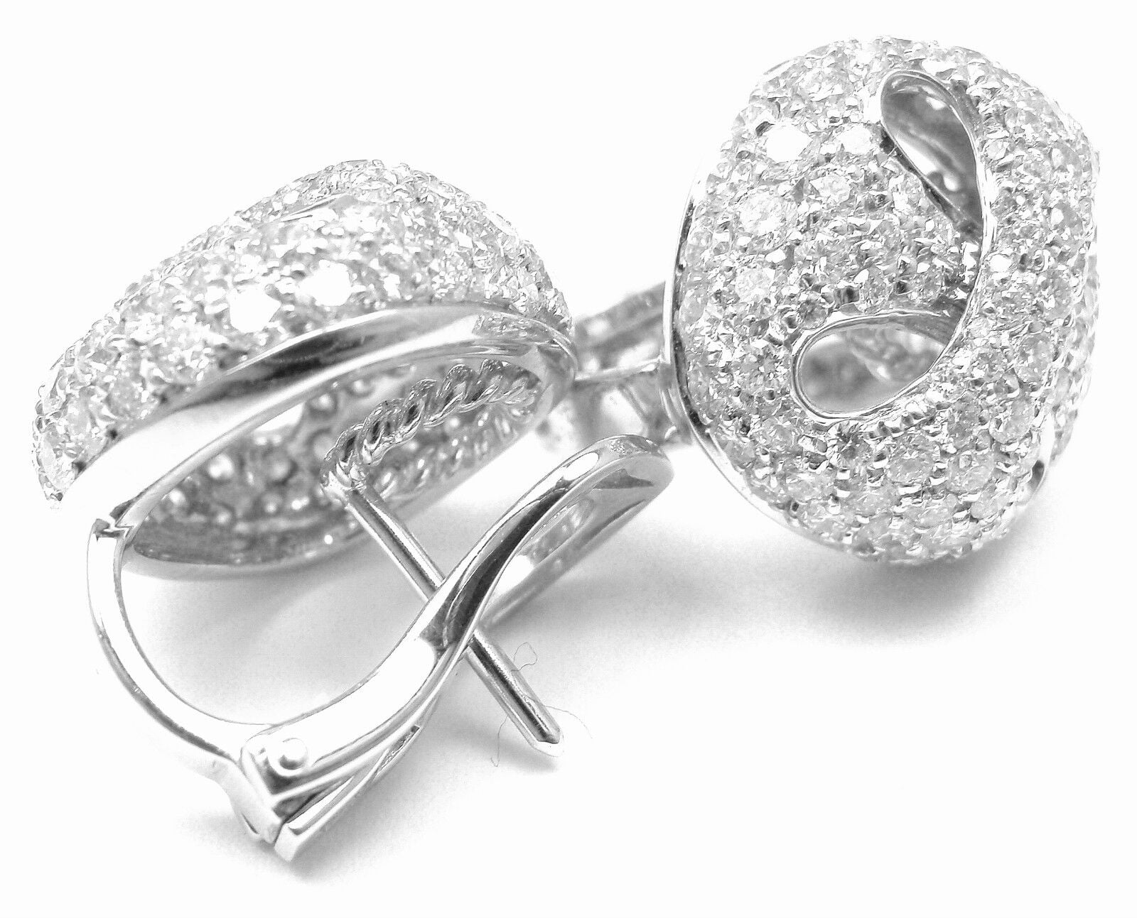 Authentic Damiani 18k White Gold 3.03 Carat Diamond Stud Earrings for Women - Luxury Jewelry Gift for Anniversary, Wedding & Special Occasions
