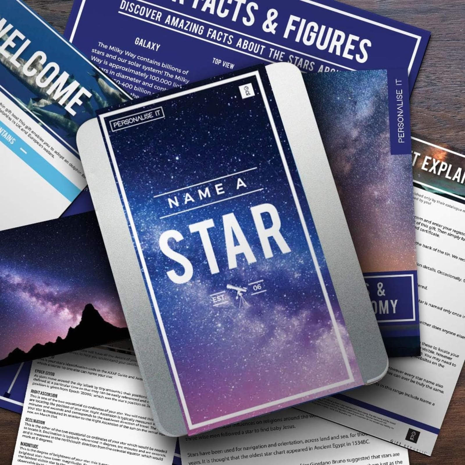 Gift Republic Name a Star Gift Box - Unique Personalized Star Naming Kit for Birthdays, Anniversaries & Romantic Gifts - Official Certificate & Constellation Map Included