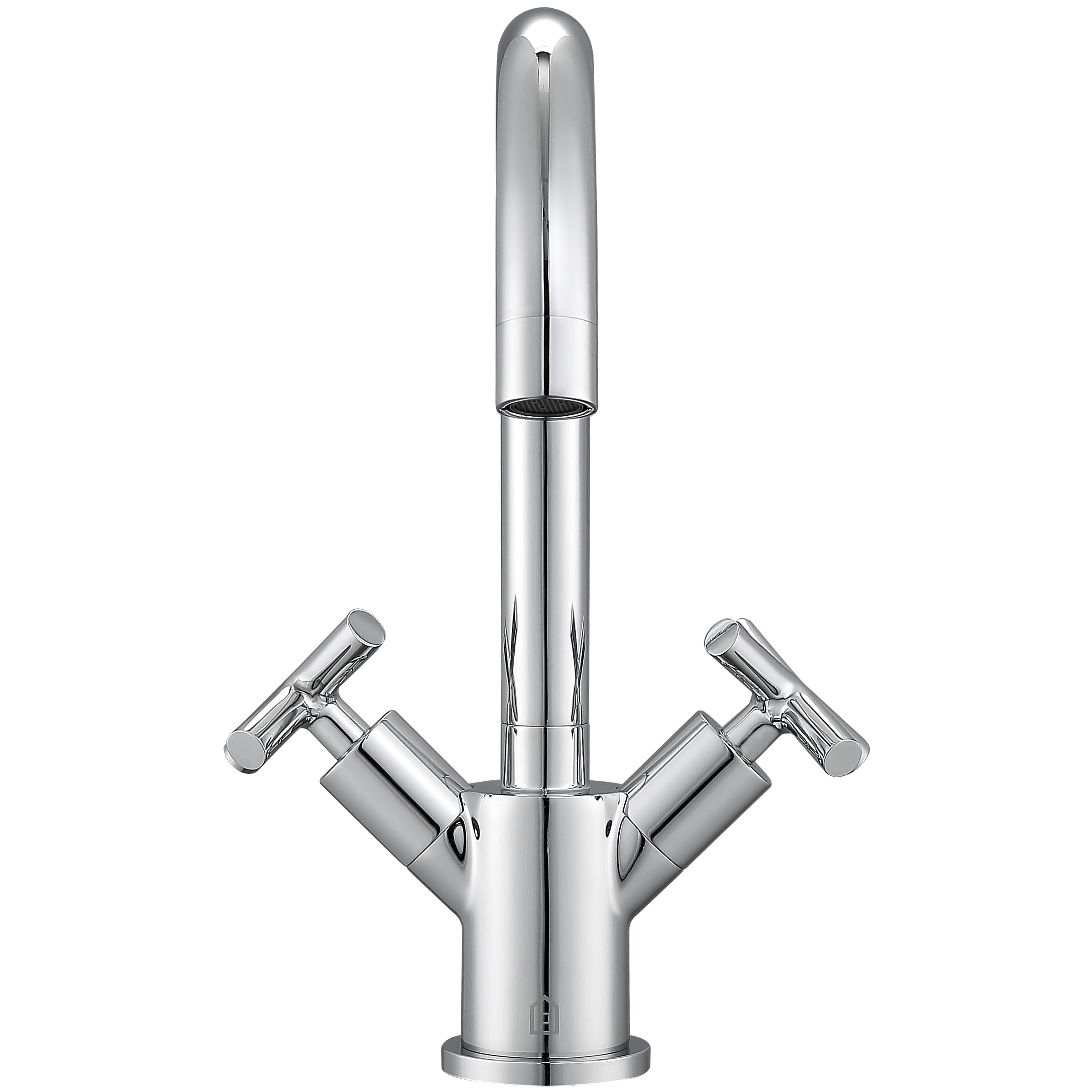 Chrome Single Hole Cross Handle Bathroom Faucet - Ava Series | Modern Water-Saving Design for Sink, Vanity & Powder Room Installation