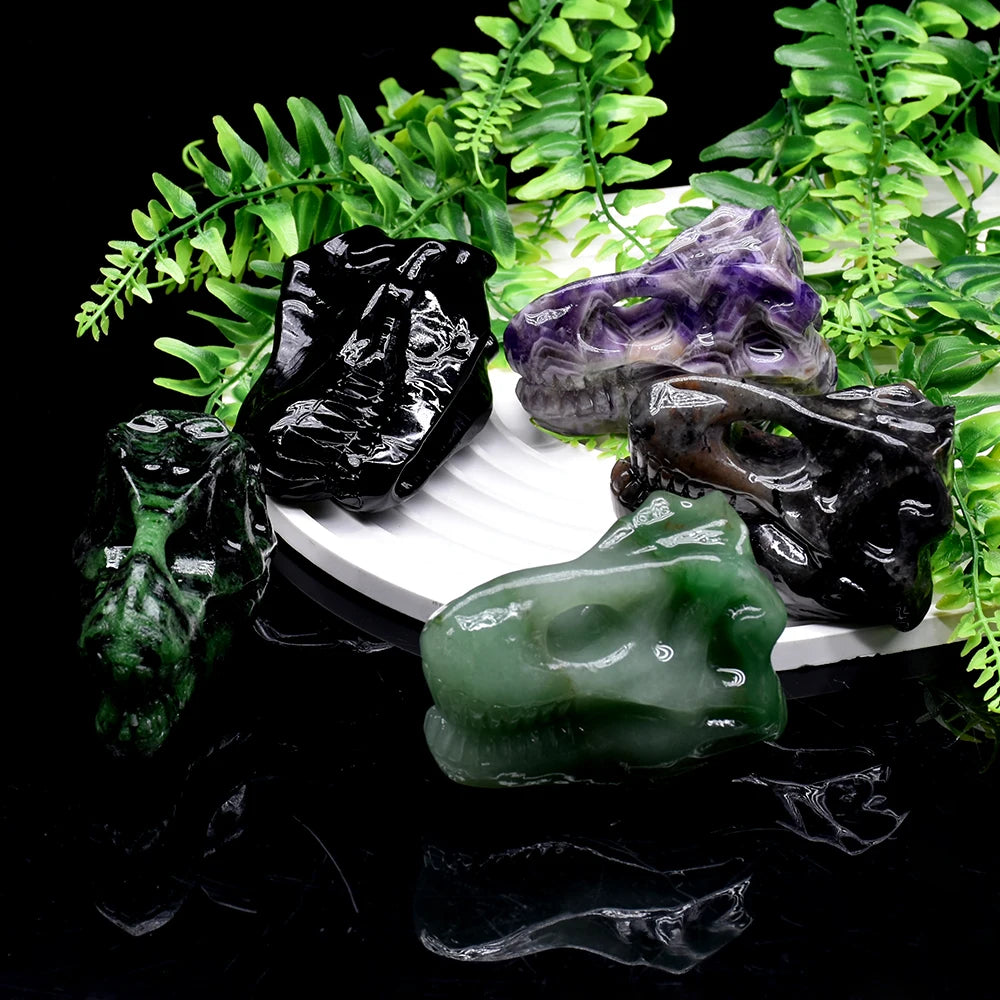 Hand Carved Natural Amethyst Crystal Dragon Skull - Custom Feng Shui Home Decor for Healing & Positive Energy | Meditation, Office Desk, Gift Idea