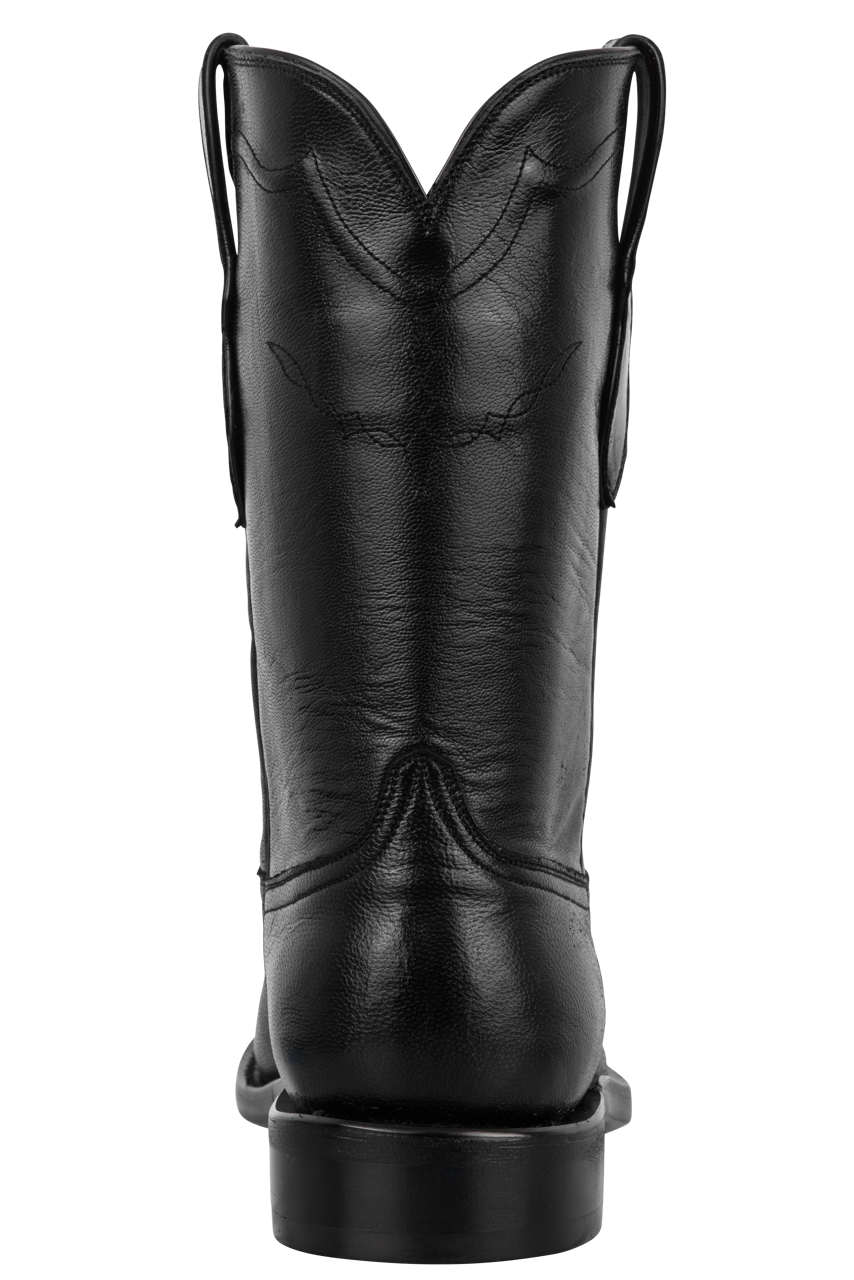 Premium Black Jack Men's Goat Skin Roper Boots - Genuine Leather Western Cowboy Boots for Men | Durable & Comfortable for Riding, Work & Casual Wear
