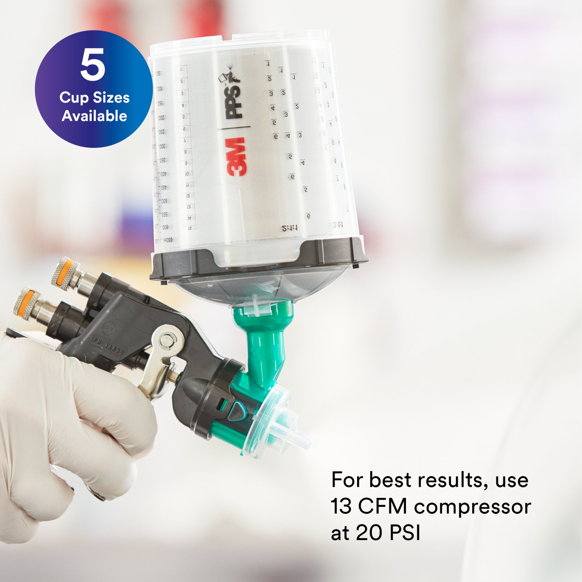 3M Accuspray ONE Spray Gun System with PPS Series 2.0 Spray Cup System 26580 - Professional Automotive & Industrial Paint Sprayer for Smooth Finishes - Perfect for Car Body Repair, Furniture Refinishing, and DIY Projects