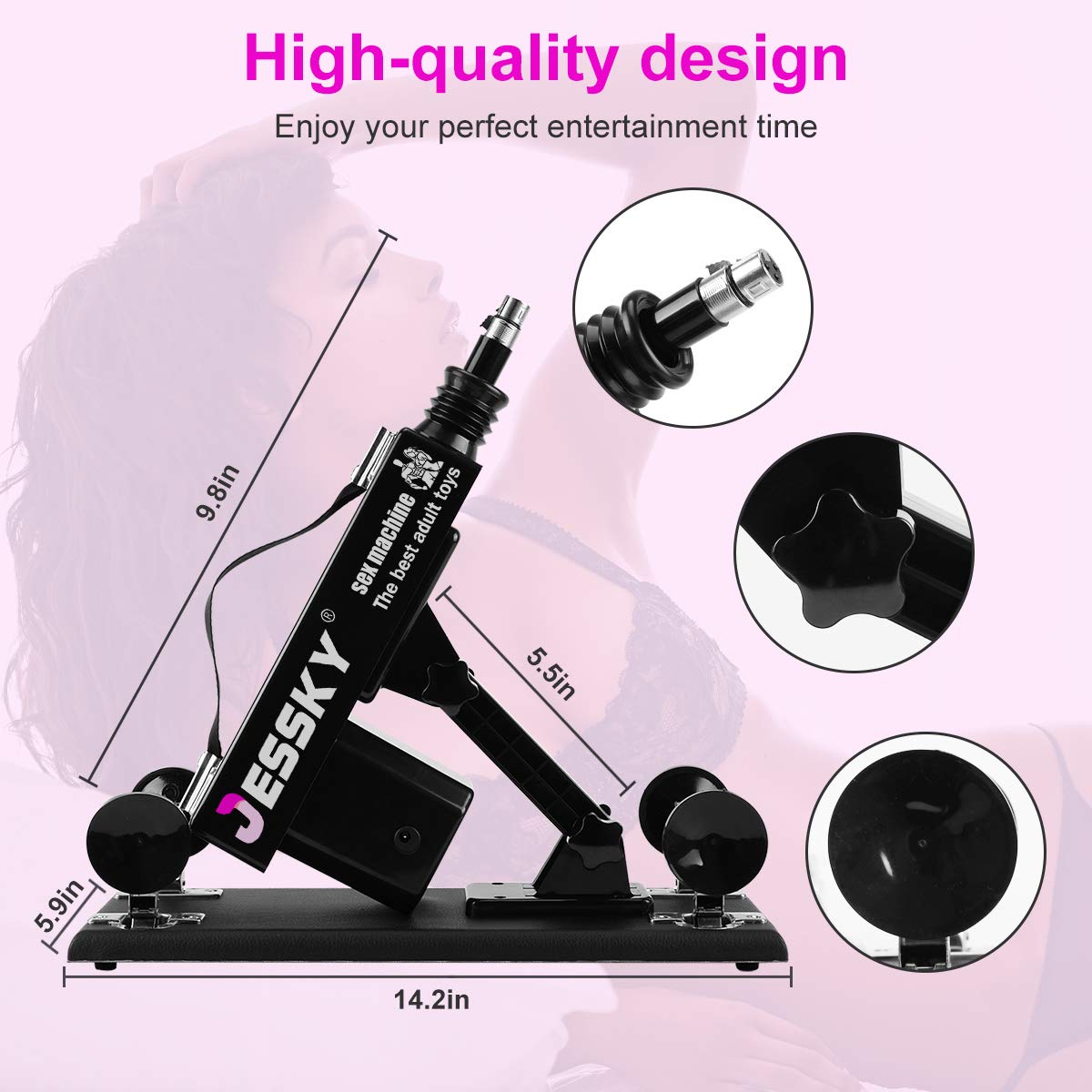 Premium Adjustable Sex Machine for Women - Automatic Adult Toy with 8 Attachments & 3 XLR Connectors | Powerful Thrusting Machine for Bedroom Pleasure, Couples Play & Solo Satisfaction