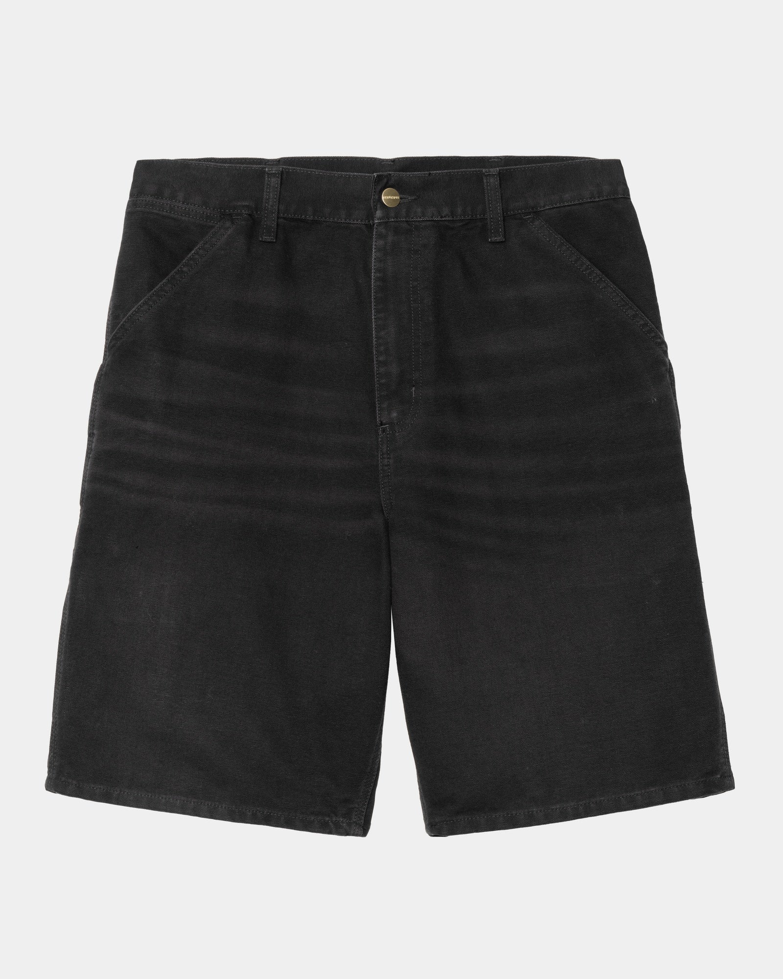 Single Knee Short Stone Canvas Pants | Black - Perfect for Casual Wear, Outdoor Activities & Street Style