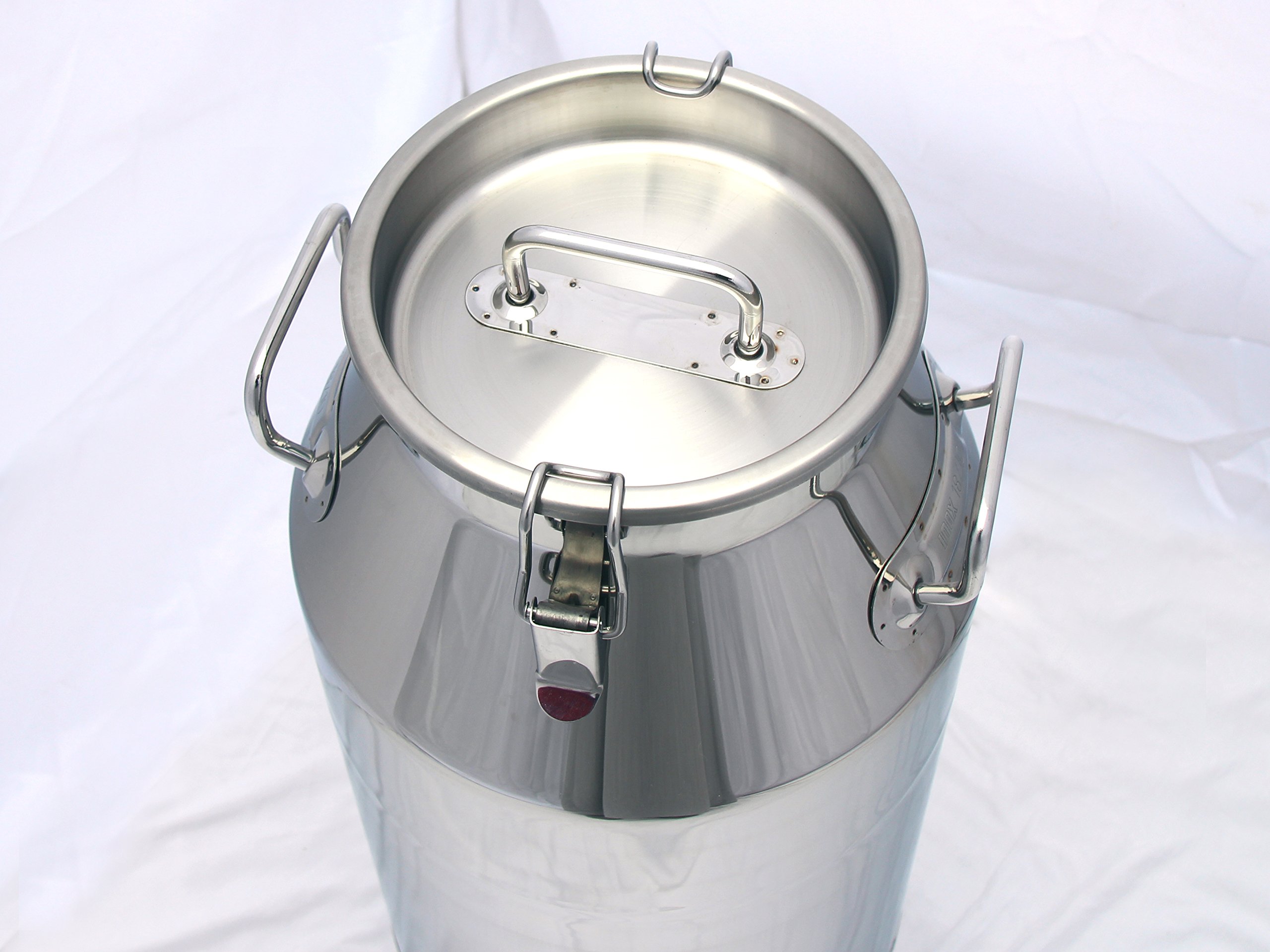 13 Gallon Stainless Steel Milk Transport Can with Secure Sealed Lid & Optional Spigot - Durable Dairy Container for Farm, Restaurant & Commercial Use