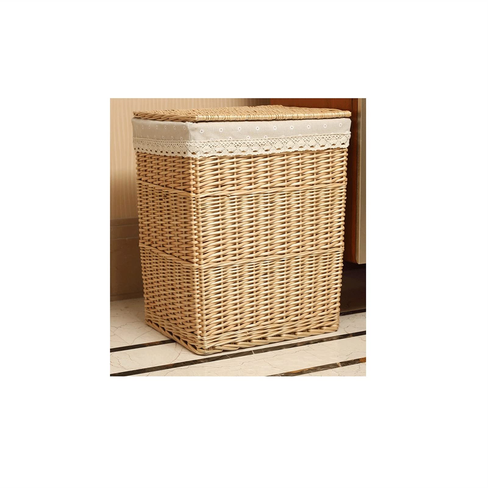 Woven Wicker Storage Basket - Fabric Storage Bin for Organizing Gifts, Shoes, Laundry & Shelves (30x25x38cm) - Perfect for Home, Office & Closet Organization