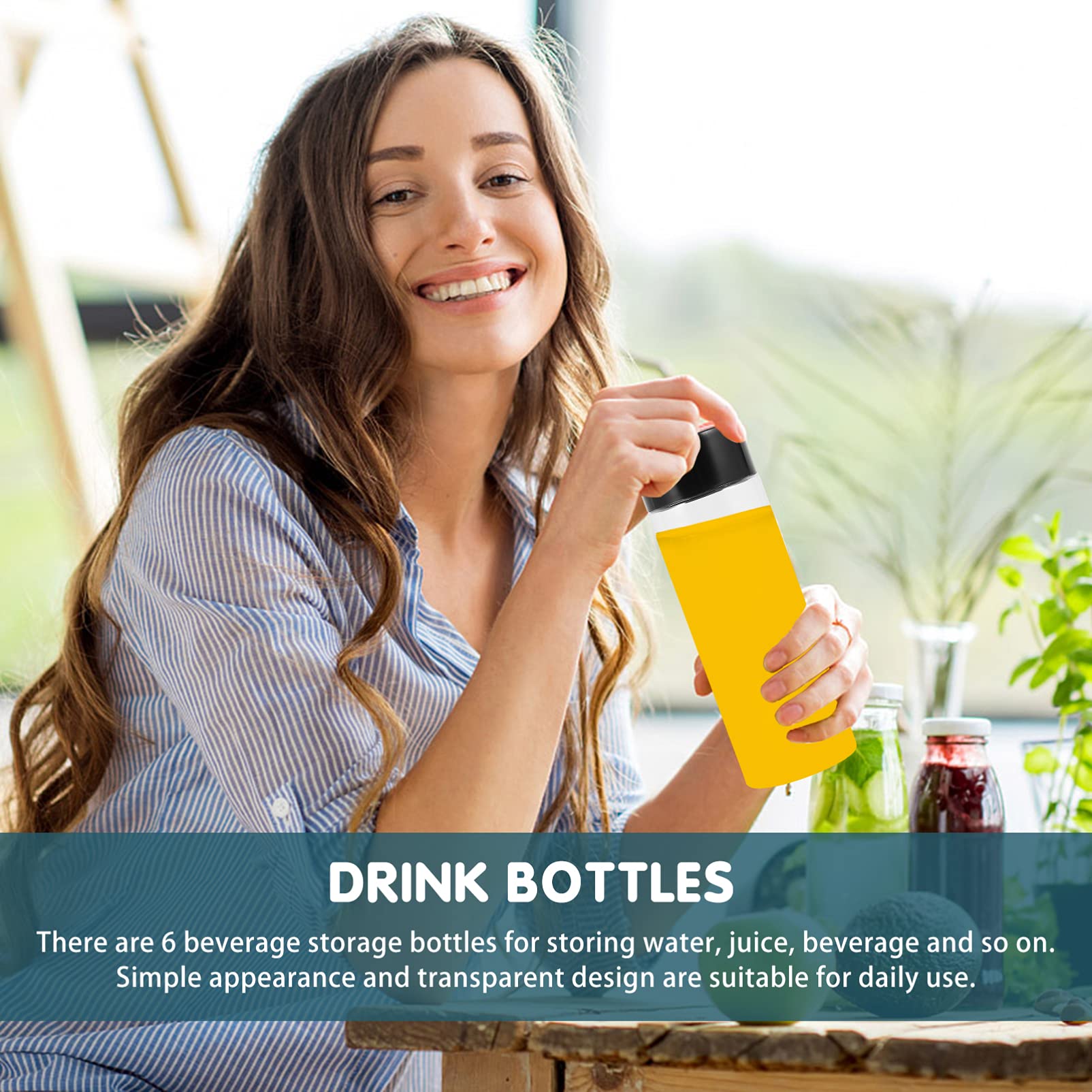 Eco-Friendly Cabilock Mini Juice & Water Bottles - Reusable Glass & Plastic Drink Containers with Lids for Kids, Travel, Gym, and School | BPA-Free, Leak-Proof, Portable Beverage Storage