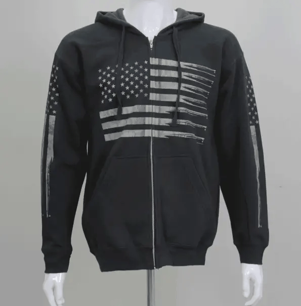 Men's Patriotic Bullet Print Sweatshirt - American Flag Graphic Pullover for Casual Wear & Outdoor Activities