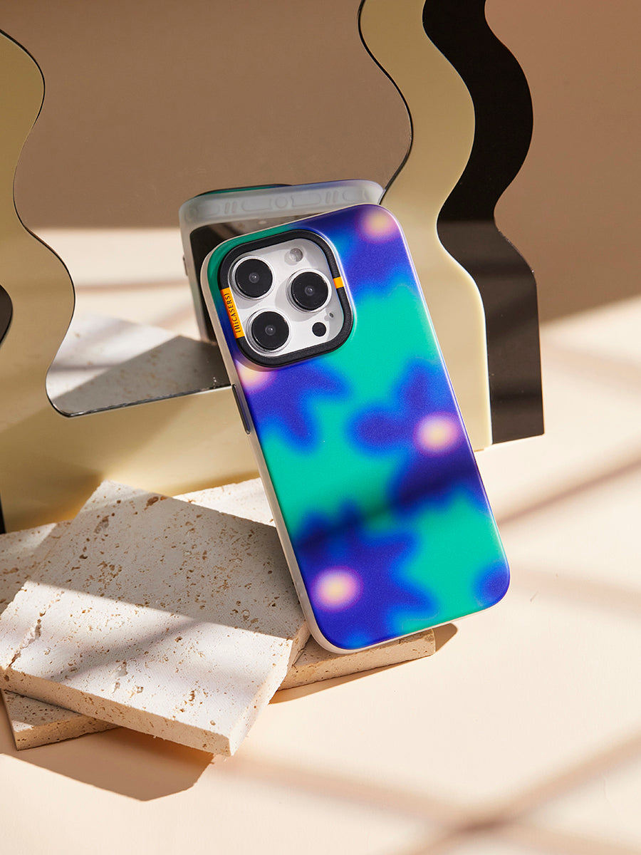 Foggy Florals Phone Case - Deep Cobalt Blue Protective Cover for iPhone & Samsung | Perfect for Everyday Use, Travel & Gift Giving