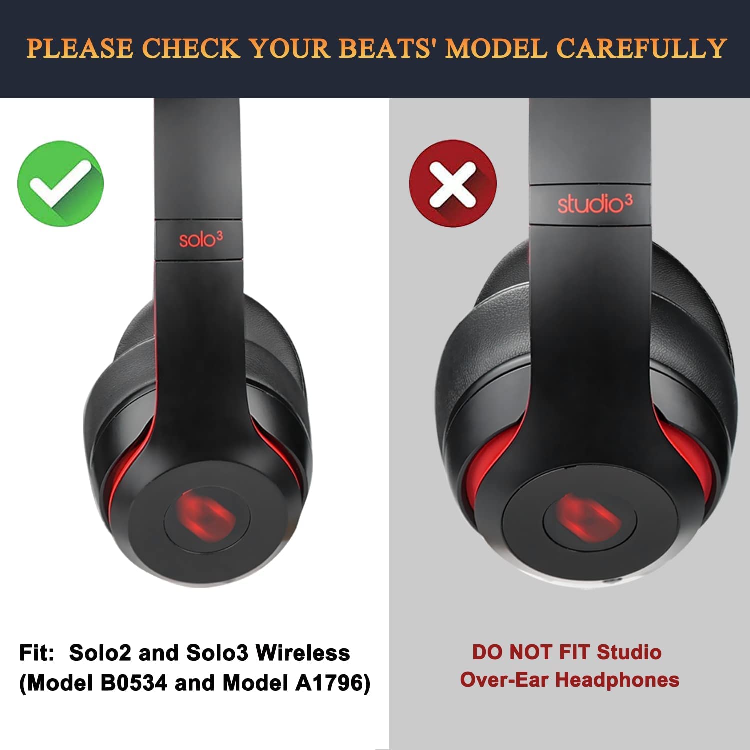 SoloWIT® Replacement Ear Pads Cushions for Beats Solo 2 & Solo 3 Wireless On-Ear Headphones - Premium Protein Leather, Enhanced Adhesive, Noise Isolating Memory Foam (Titanium) - Perfect for Travel, Workouts & Daily Commuting