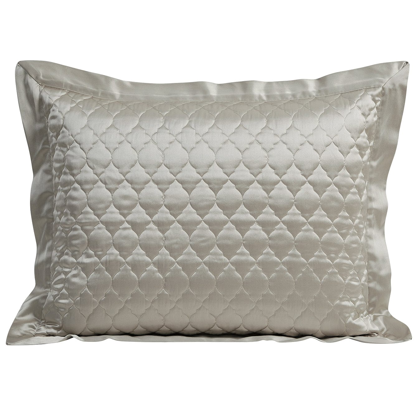 Luxury High Shine Satin Quatrefoil Pattern Pillow Sham Set - Elegant Bedroom Decor for Master Bed, Guest Room & Home Staging