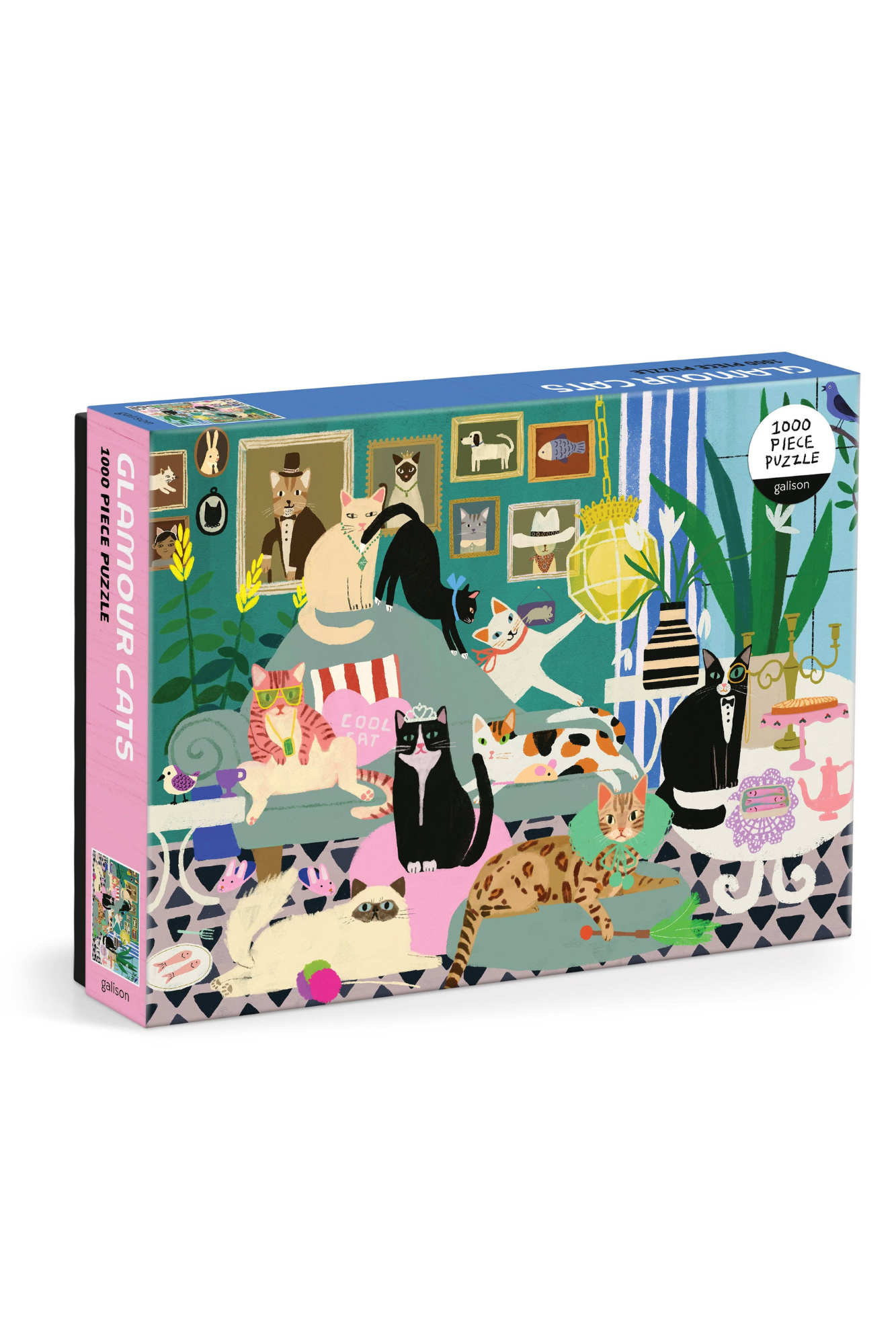 Glamour Cats 1000 Piece Jigsaw Puzzle for Adults - Beautiful Feline Artwork, Challenging Puzzle Game for Family Night & Relaxation
