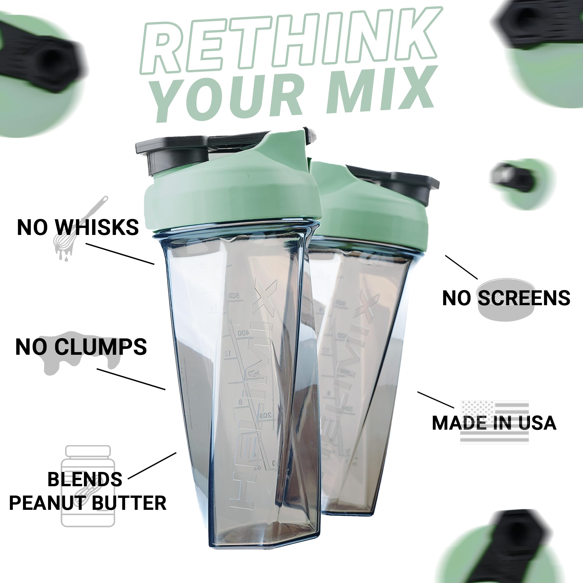 HELIMIX 2.0 Vortex Blender Shaker Bottle - 28oz BPA-Free Protein Shaker Cup for Gym & Travel | No Blending Ball Needed | USA Made | Mixes Protein Powder, Smoothies & Cocktails | Dishwasher Safe | Perfect for Workout Recovery & Meal Prep