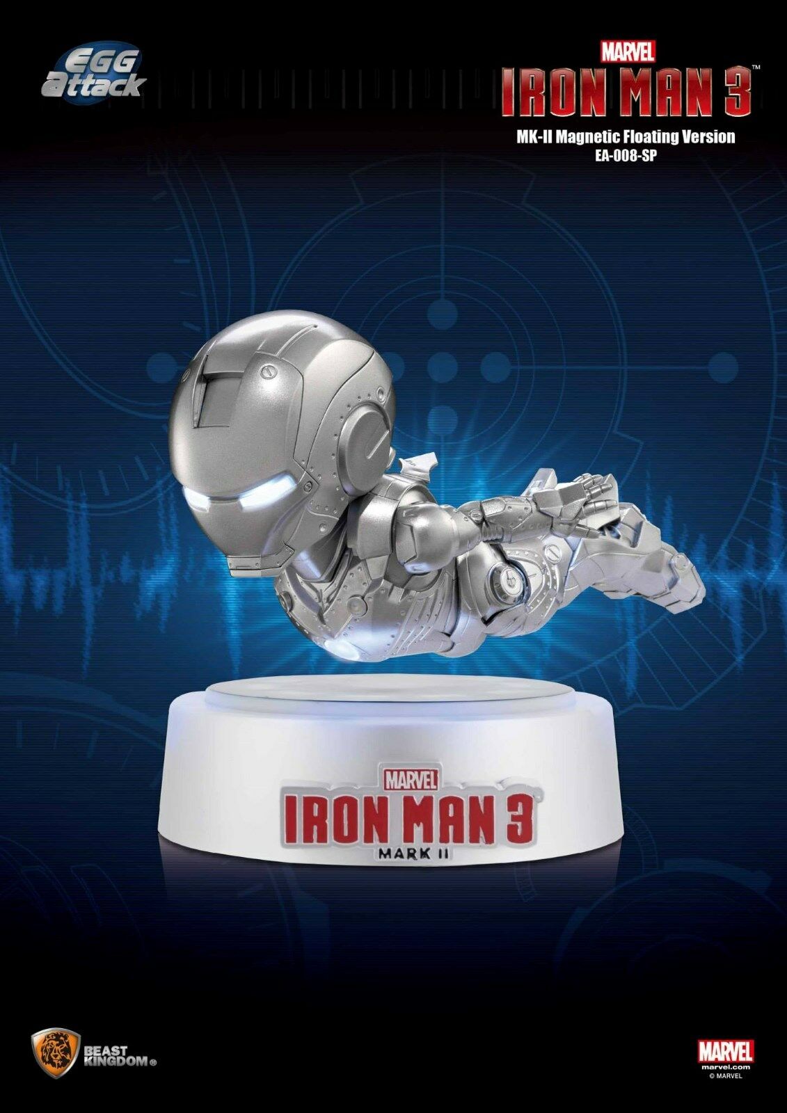 Egg Attack Marvel Iron Man 3 Magnetic Floating Iron Man Mark 2 Action Figure - Collectible Superhero Toy for Display & Play | Perfect for Marvel Fans & Home Decor