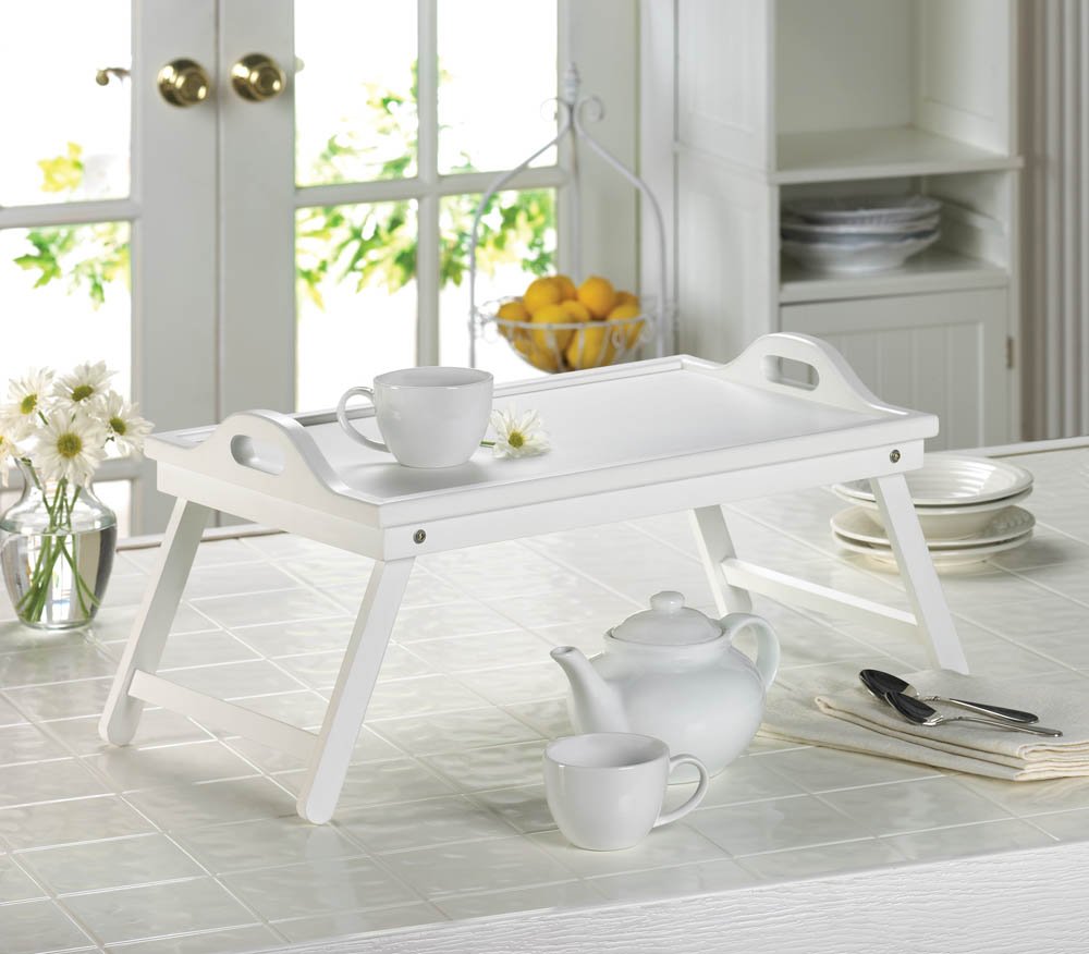 Koehler White Folding Tray - Portable for Home & Outdoor