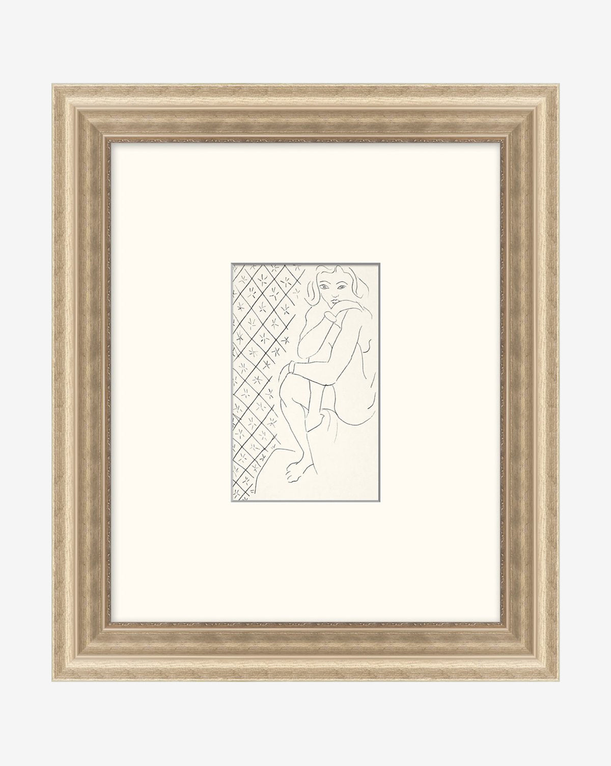 Simple Sketched Woman Portrait Art Print - Minimalist Line Drawing Wall Decor for Living Room, Bedroom & Office