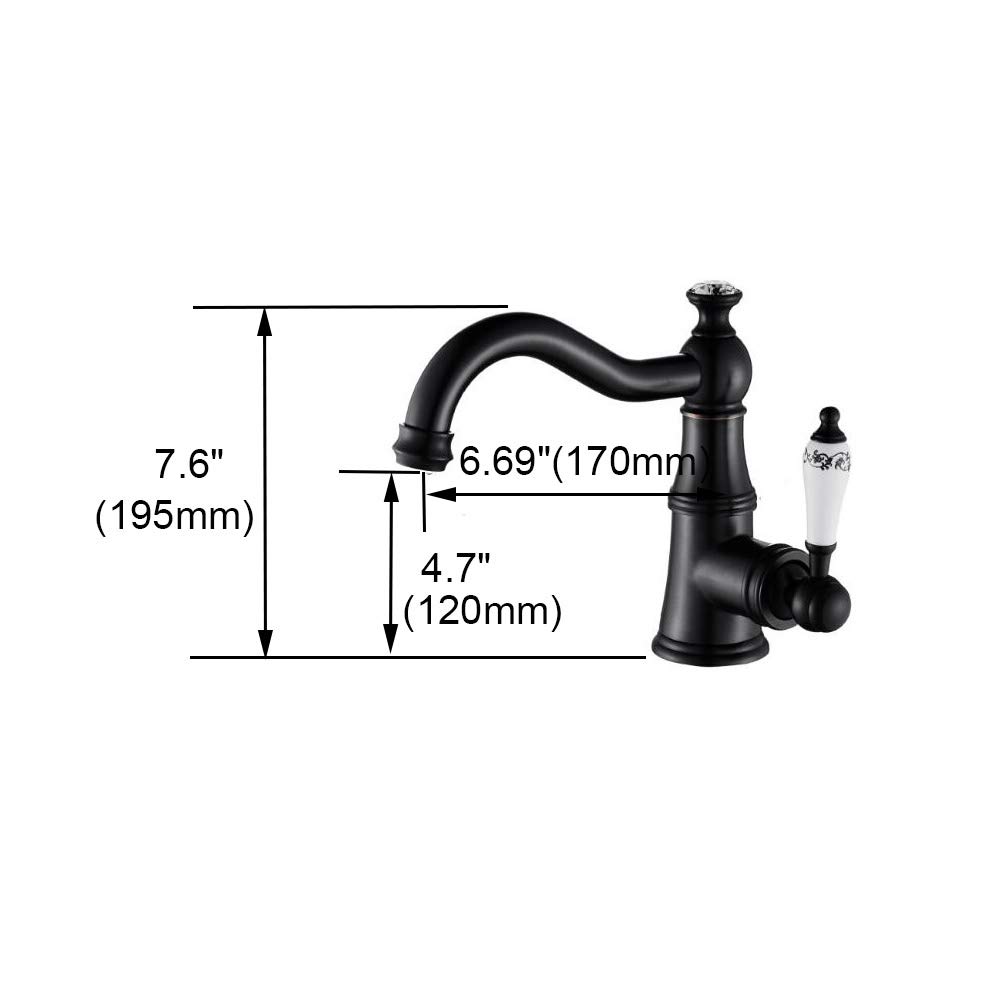 Single Handle One Hole Bathroom Sink Faucet - Oil Rubbed Bronze Deck Mount Basin Mixer Tap for Lavatory (Model FC1024) | Perfect for Modern Home, Hotel & Restaurant Bathrooms