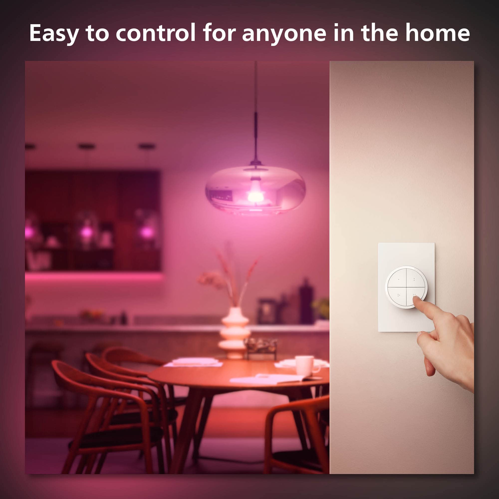 Philips Hue Wall Tap Dial Light Switch - 2 Pack, White | Wireless Smart Home Control for Hue Lights & Hue Bridge | No-Wire Installation | Perfect for Bedrooms, Living Rooms & Home Automation