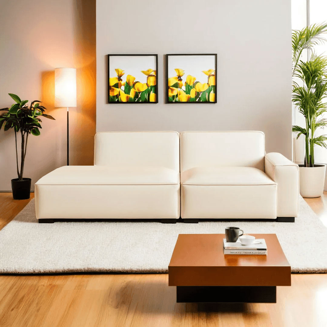 Premium Giacomo Faux Leather 3-Seater Extended Sofa - Modern Comfort for Living Room, Lounge & Home Theater - Durable PU Leather Sectional Couch for Family Gatherings & Relaxation