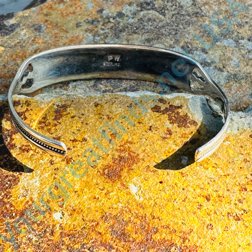 Authentic Sterling Silver Navajo Turquoise Row Bracelet for Women | Handmade Native American Jewelry | Perfect for Boho, Western & Everyday Wear